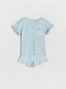 Reserved - Blue Pyjama Set With Ruffle Details