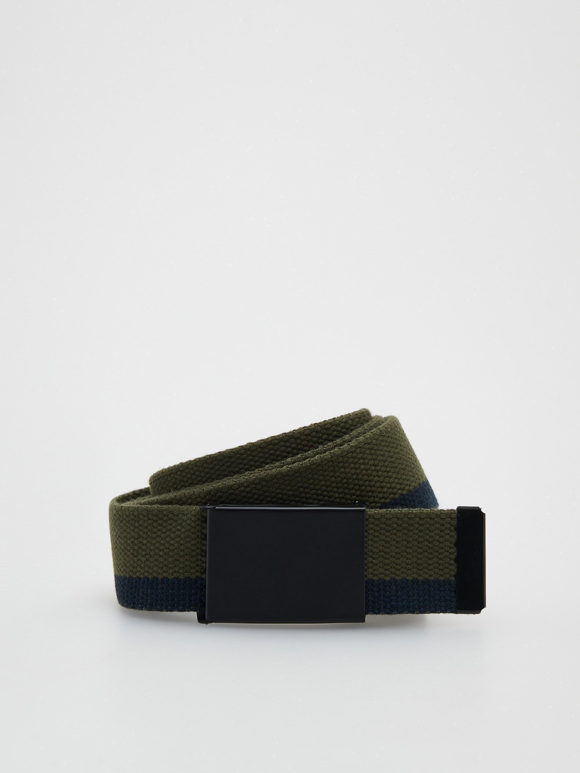 Khaki Webbing Belt With Buckle, , large image number 0