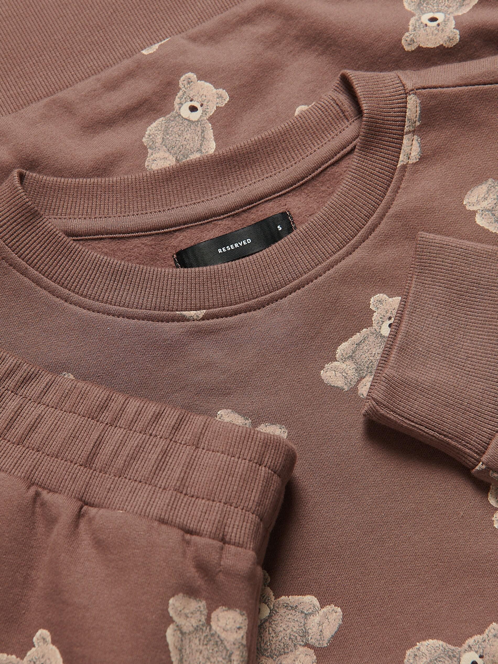 Brown Two Piece Printed Pyjama Set, Brown, large image number 5