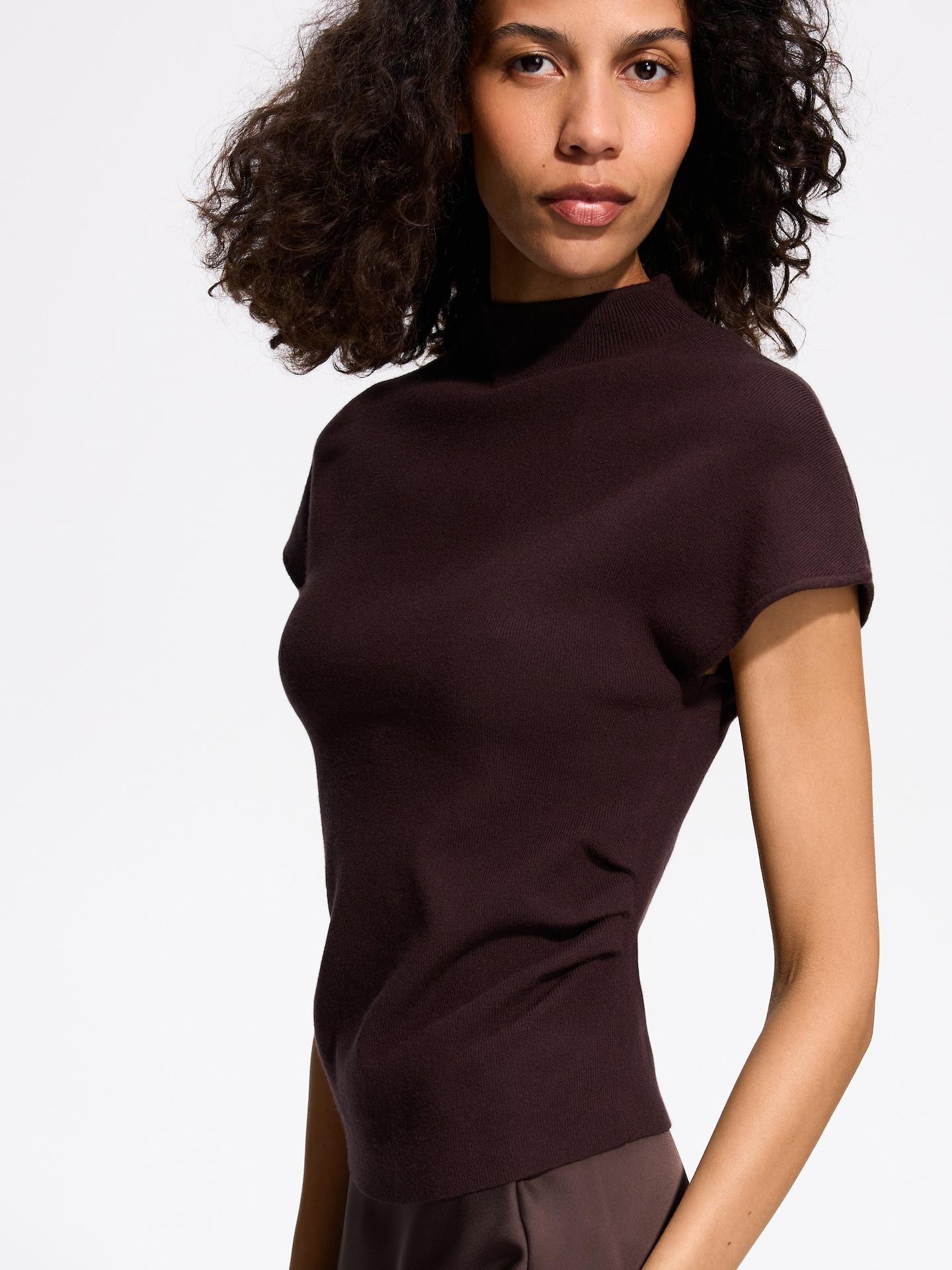 Brown Viscose Blend Blouse, Brown, large image number 2