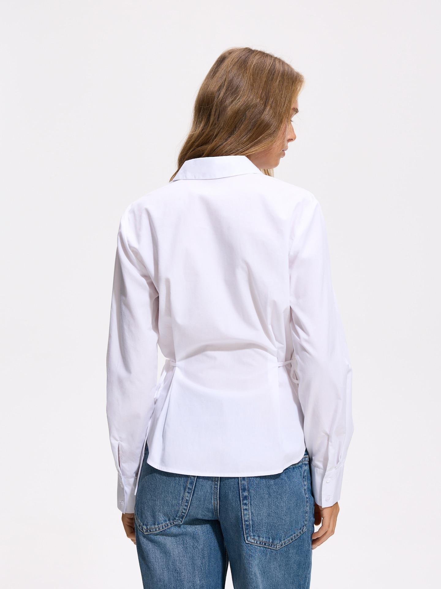 White Lyocell Blend Shirt, White, large image number 3