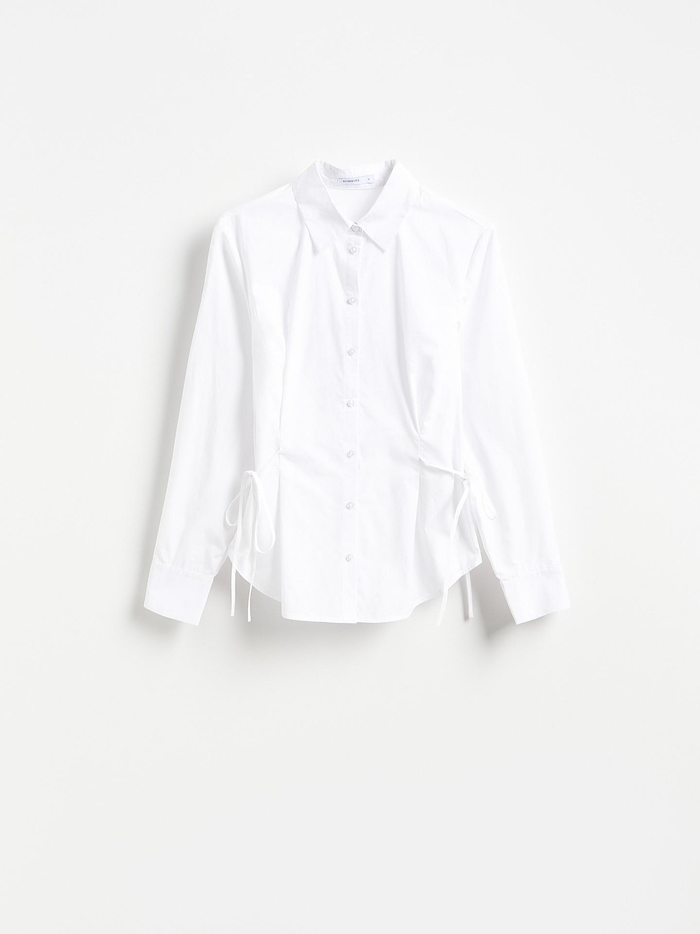 White Lyocell Blend Shirt, White, large image number 4