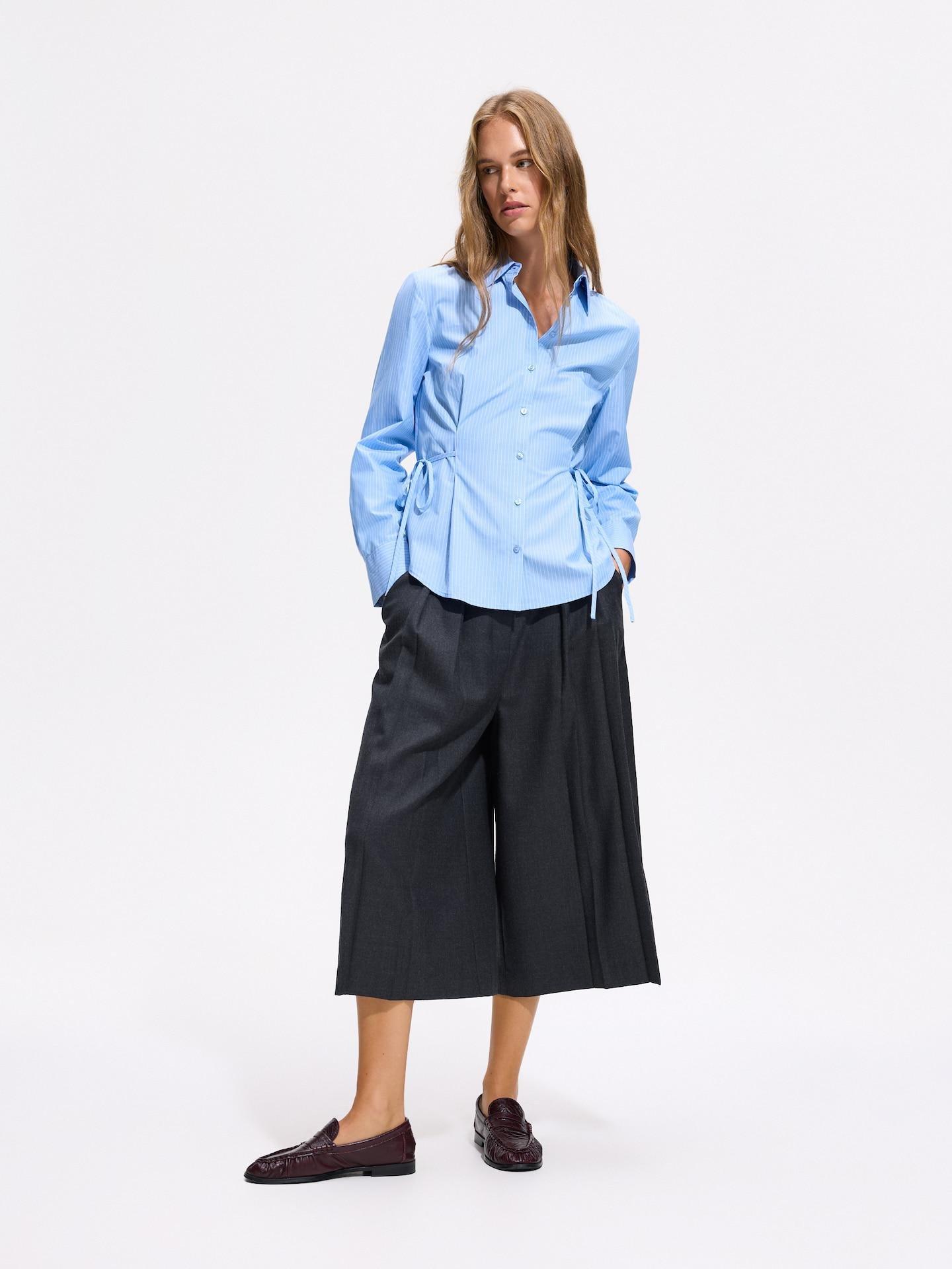 Blue Lyocell Blend Shirt, Blue, medium