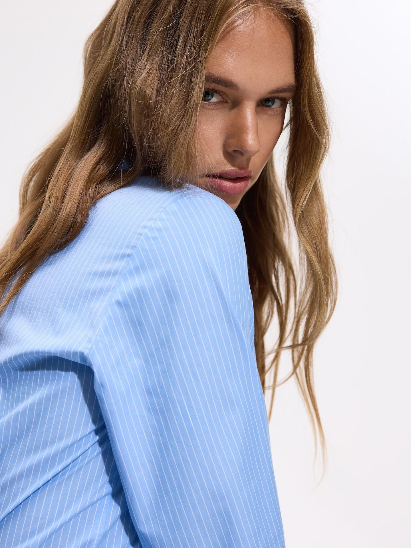 Blue Lyocell Blend Shirt, Blue, large image number 2