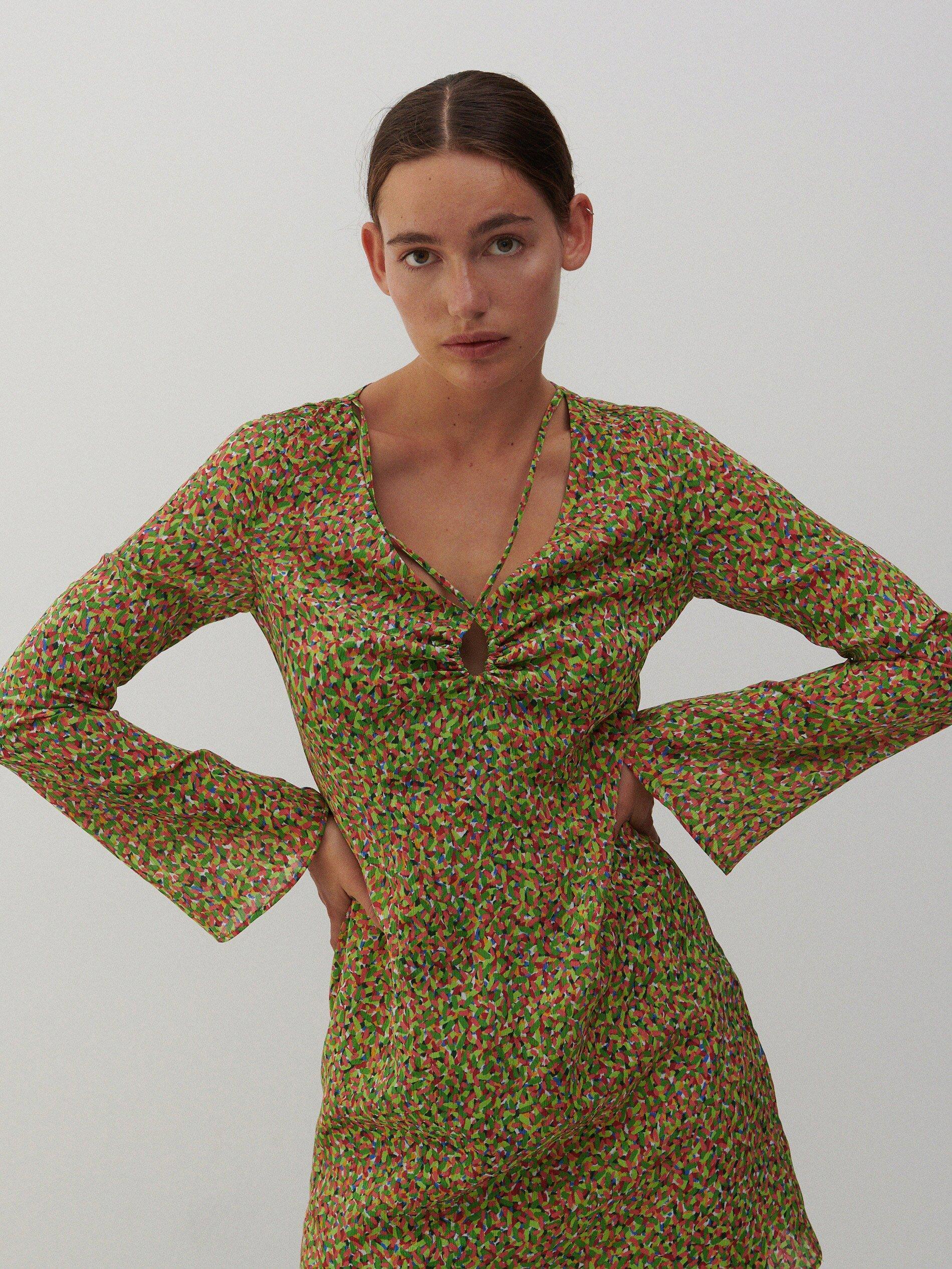 Multicolor Jacquard Fabric Dress, Women, , large image number 0