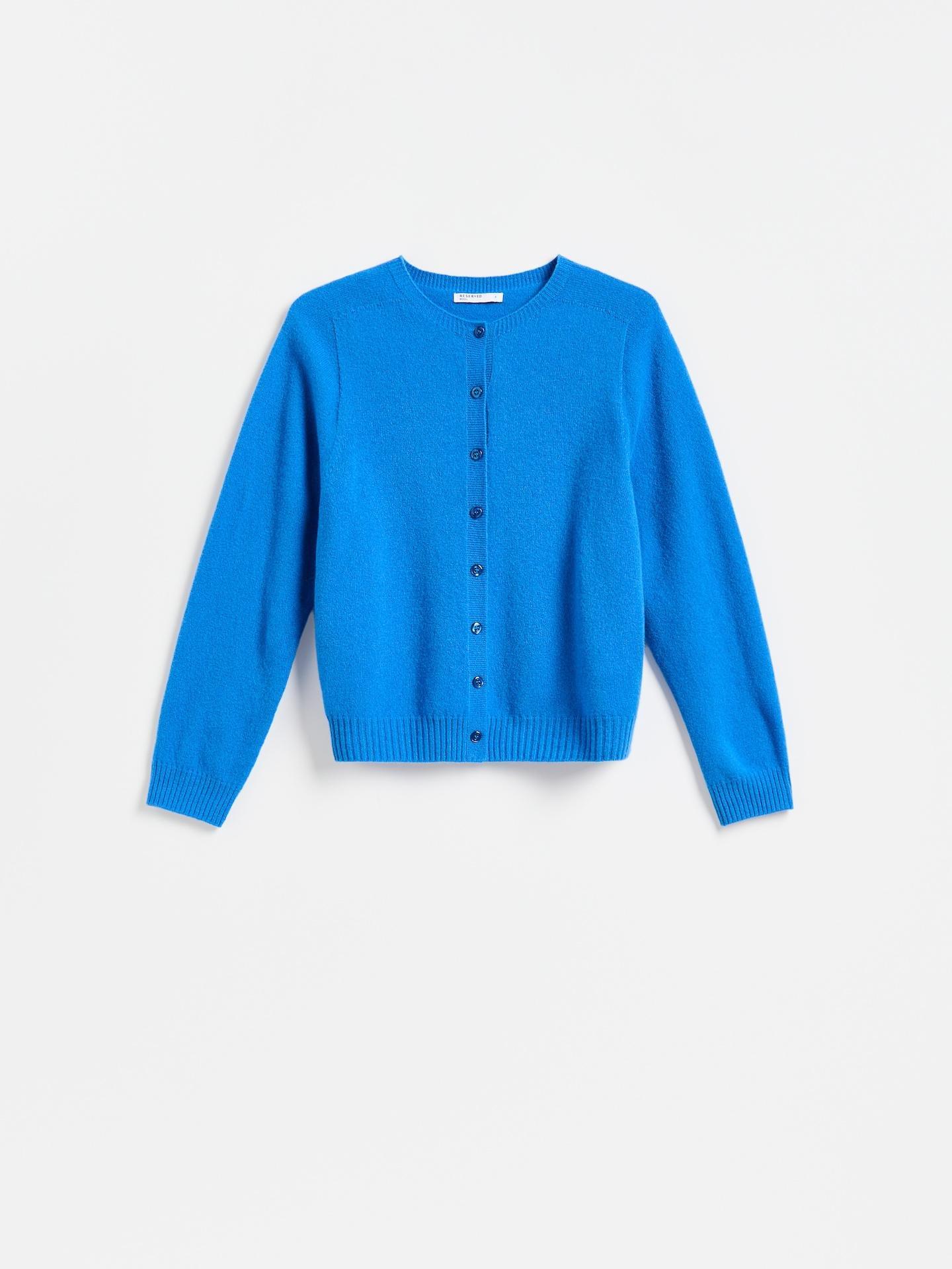 Blue Wool Cardigan, Blue, large image number 3