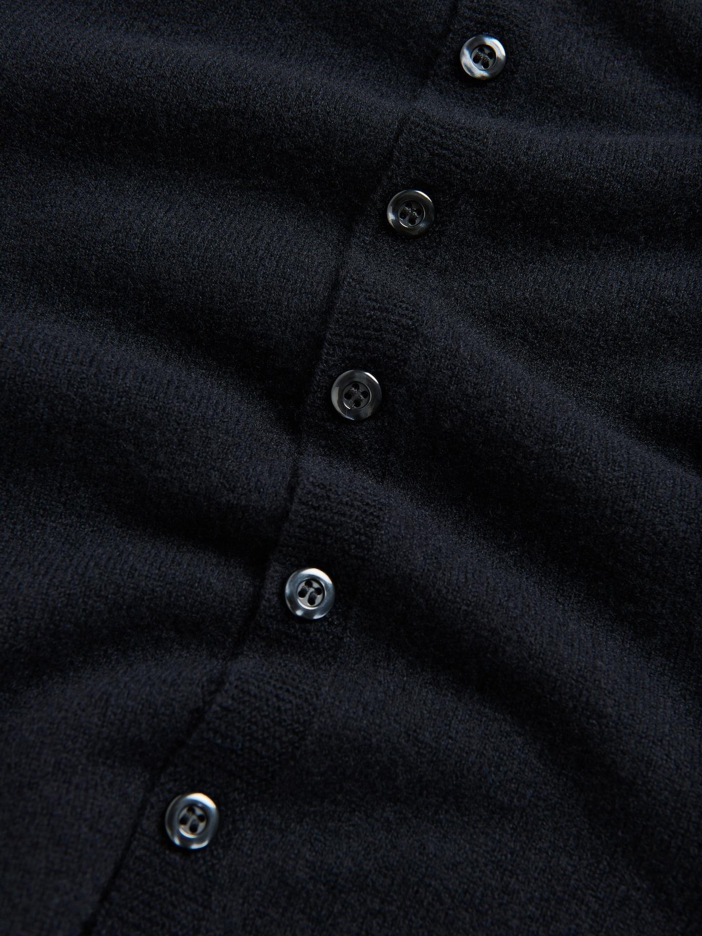 Black Wool Cardigan, Black, medium