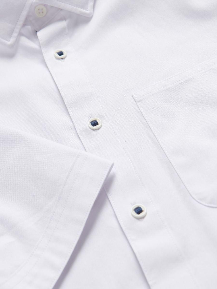 White Slim Fit Cotton Shirt, , large image number 1