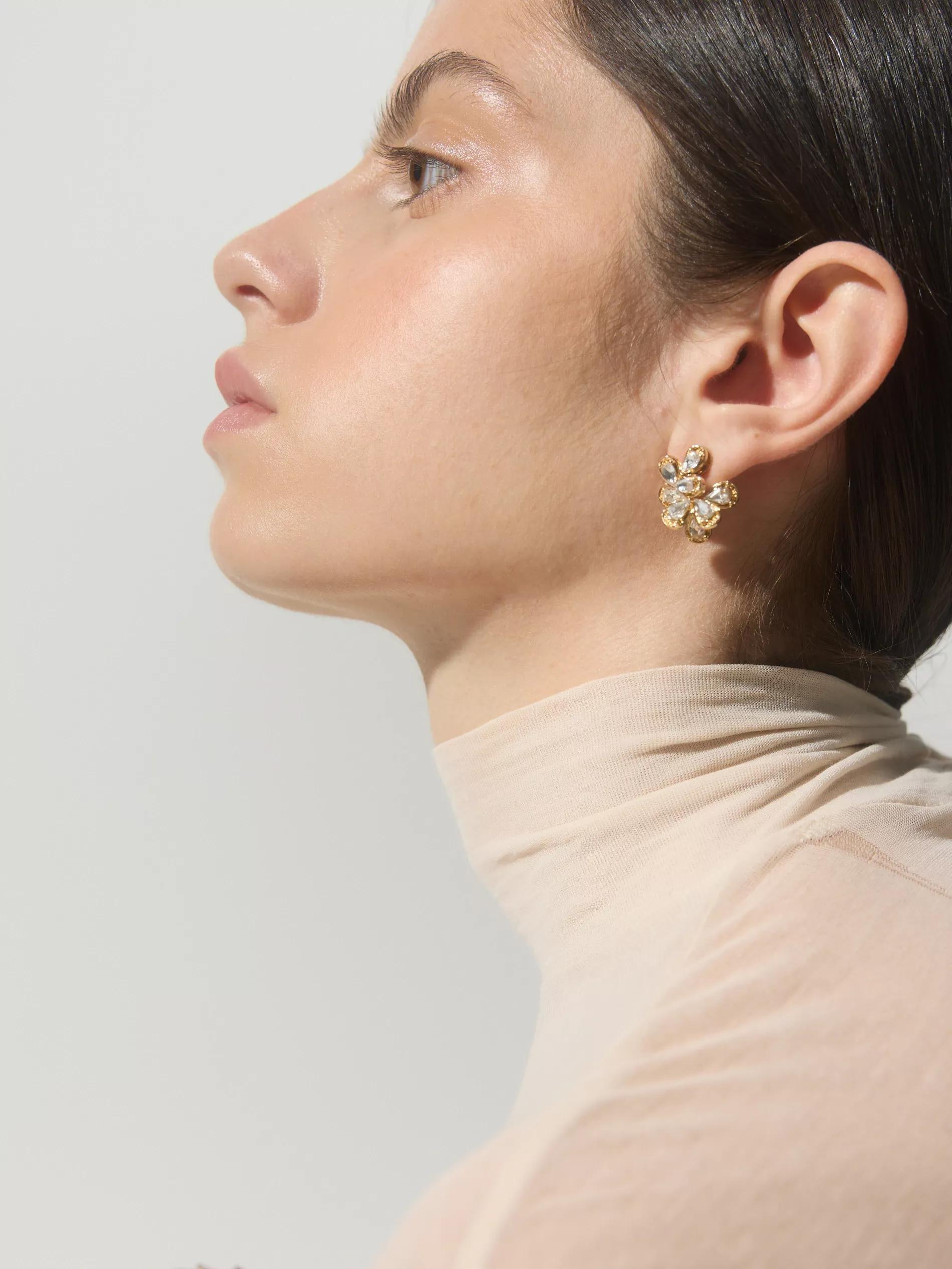 Gold Earrings, Golden, large image number 1