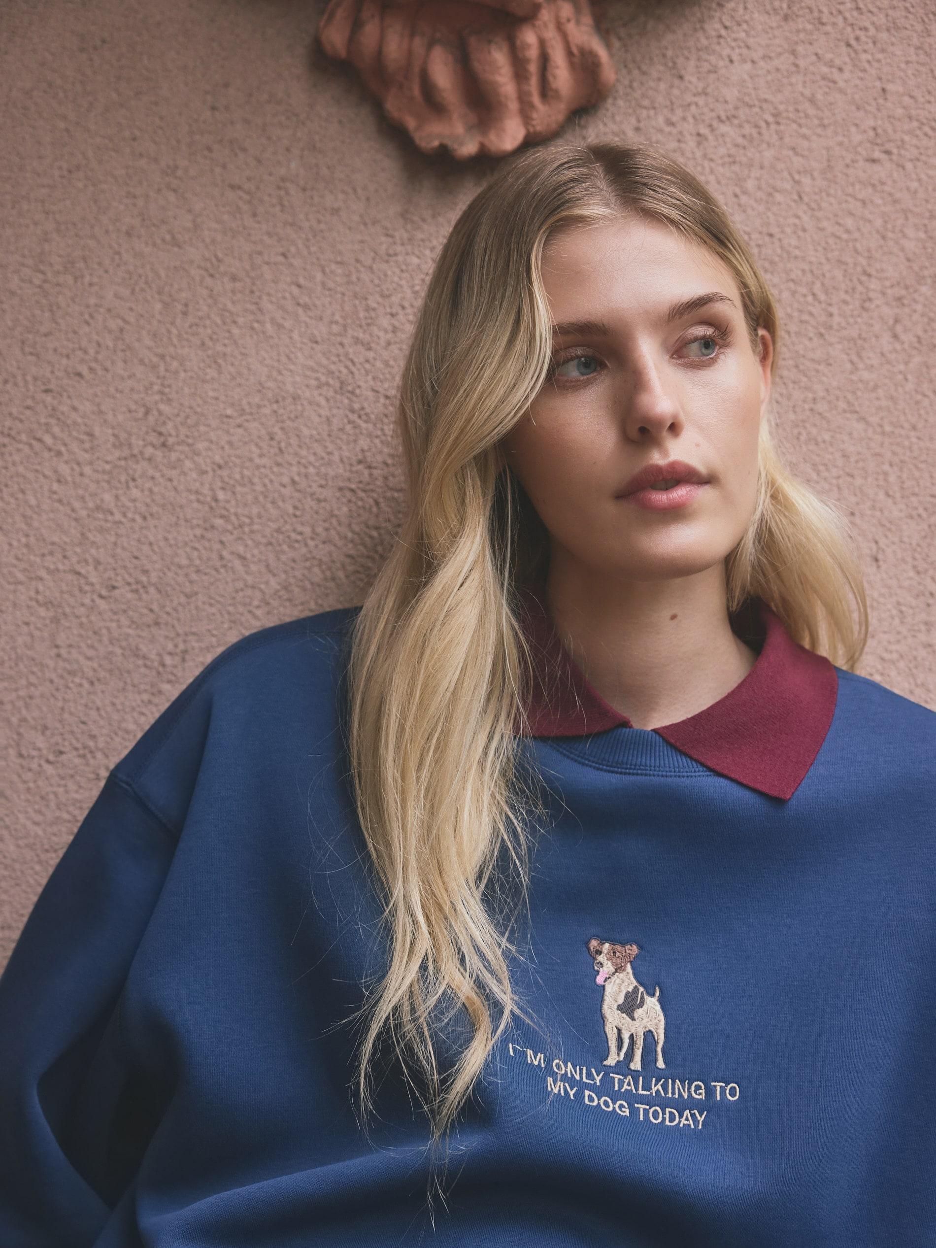 MAROON Sweater with polo collar, Burgundy, large image number 2