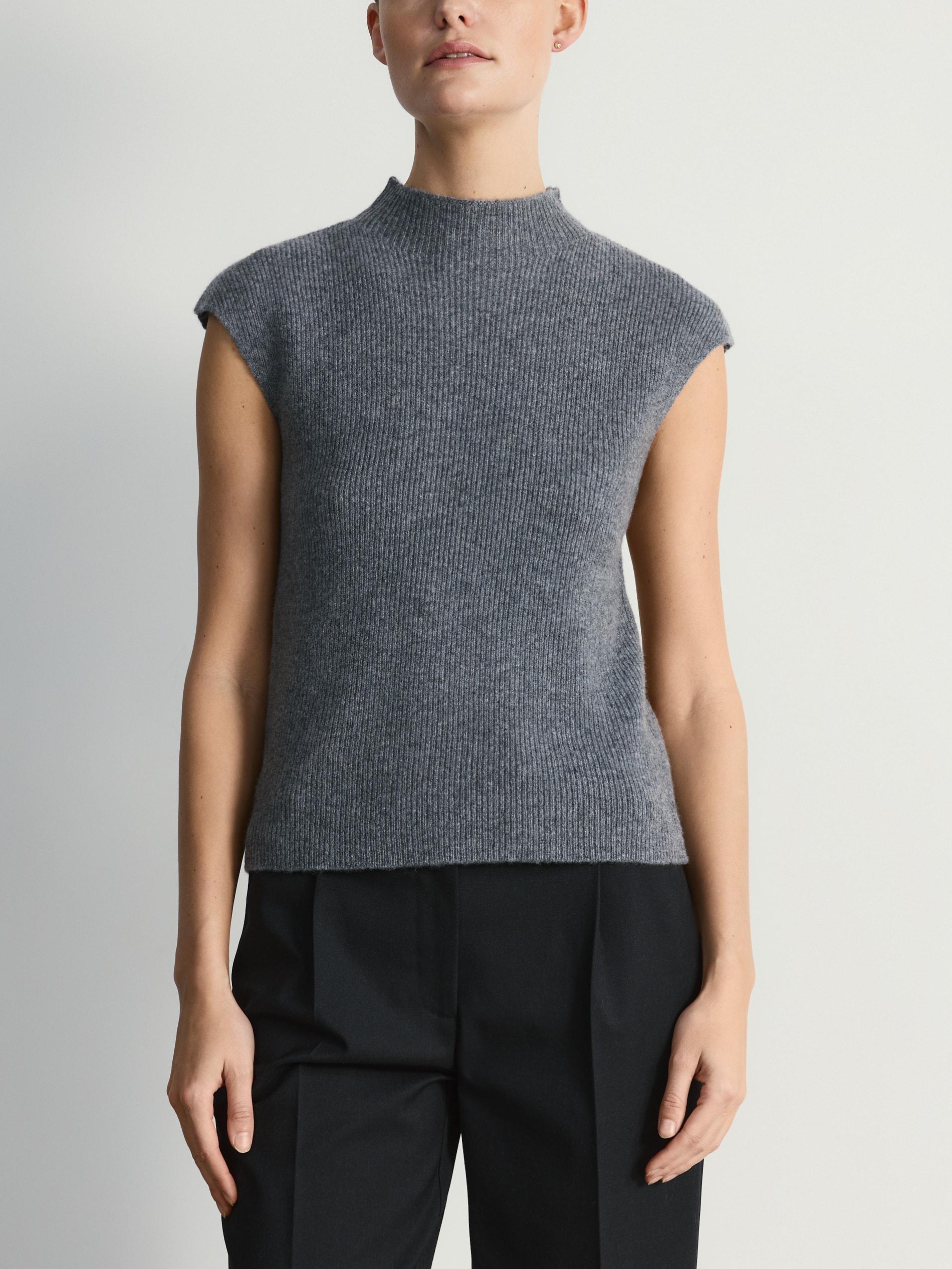 Grey Wool Vest, Grey, medium