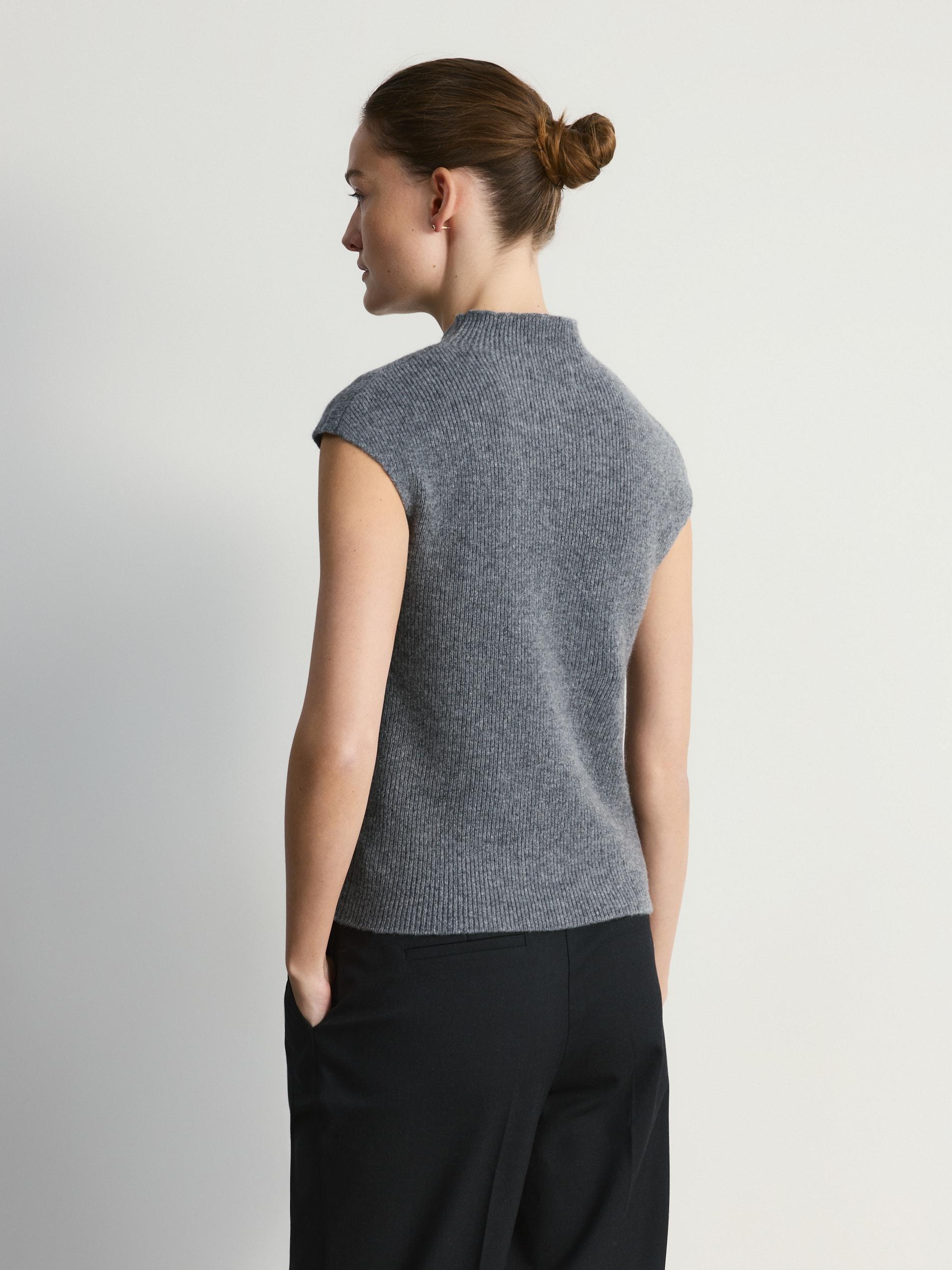 Grey Wool Vest, Grey, medium