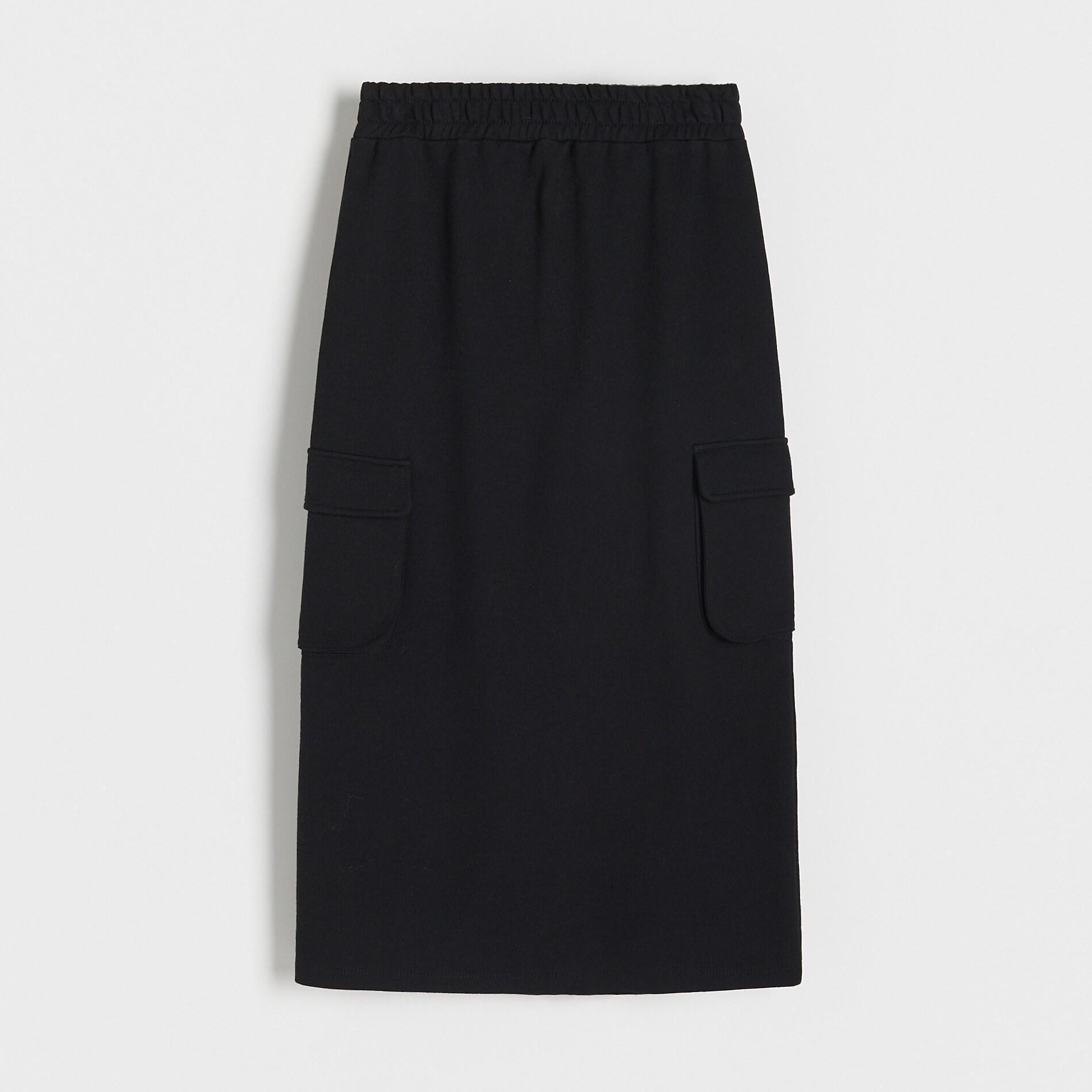 Black Skirt With Cargo Pockets, , large image number 0