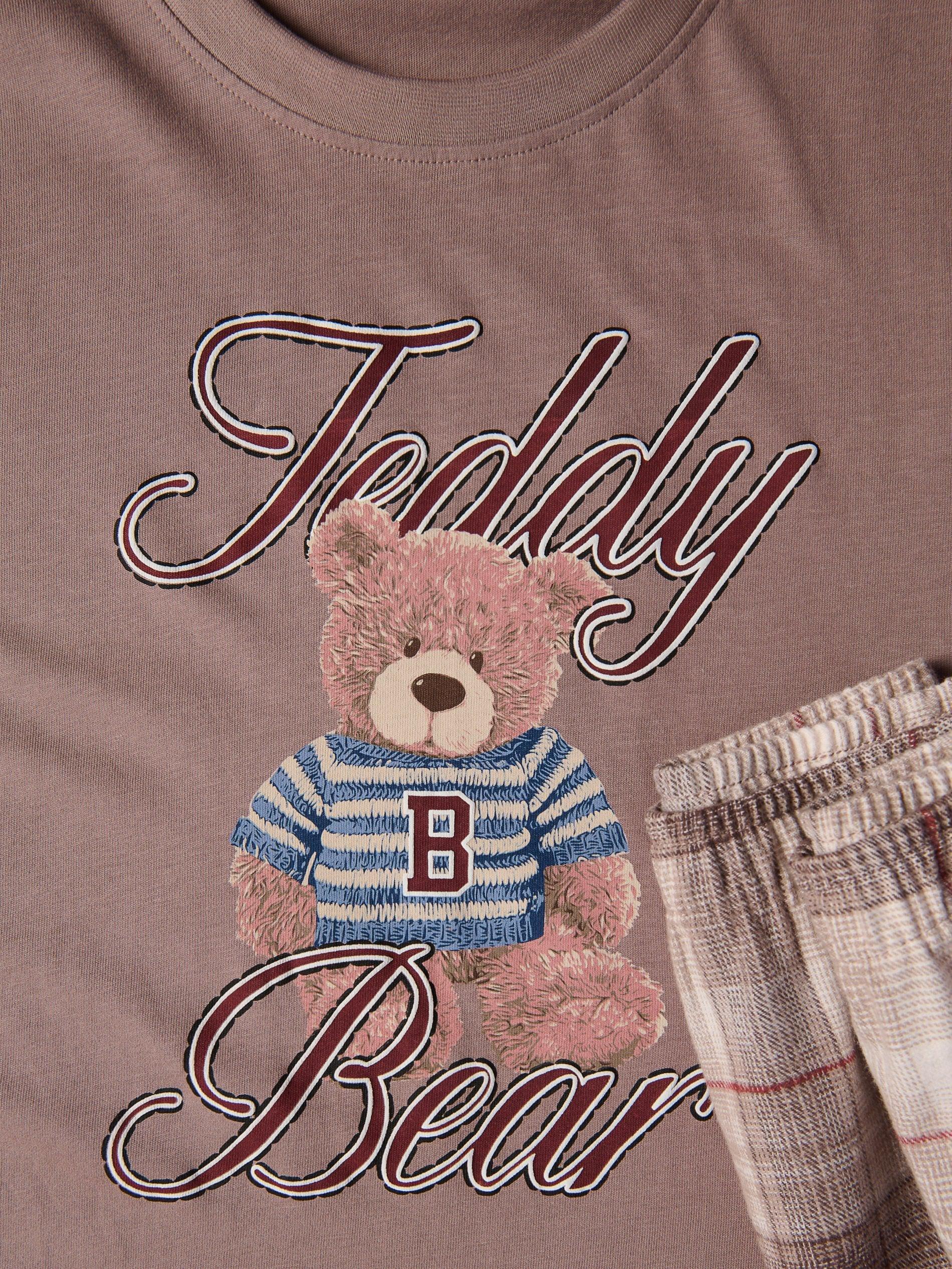 Brown Two Piece Printed Pyjama Set, Brown, large image number 1