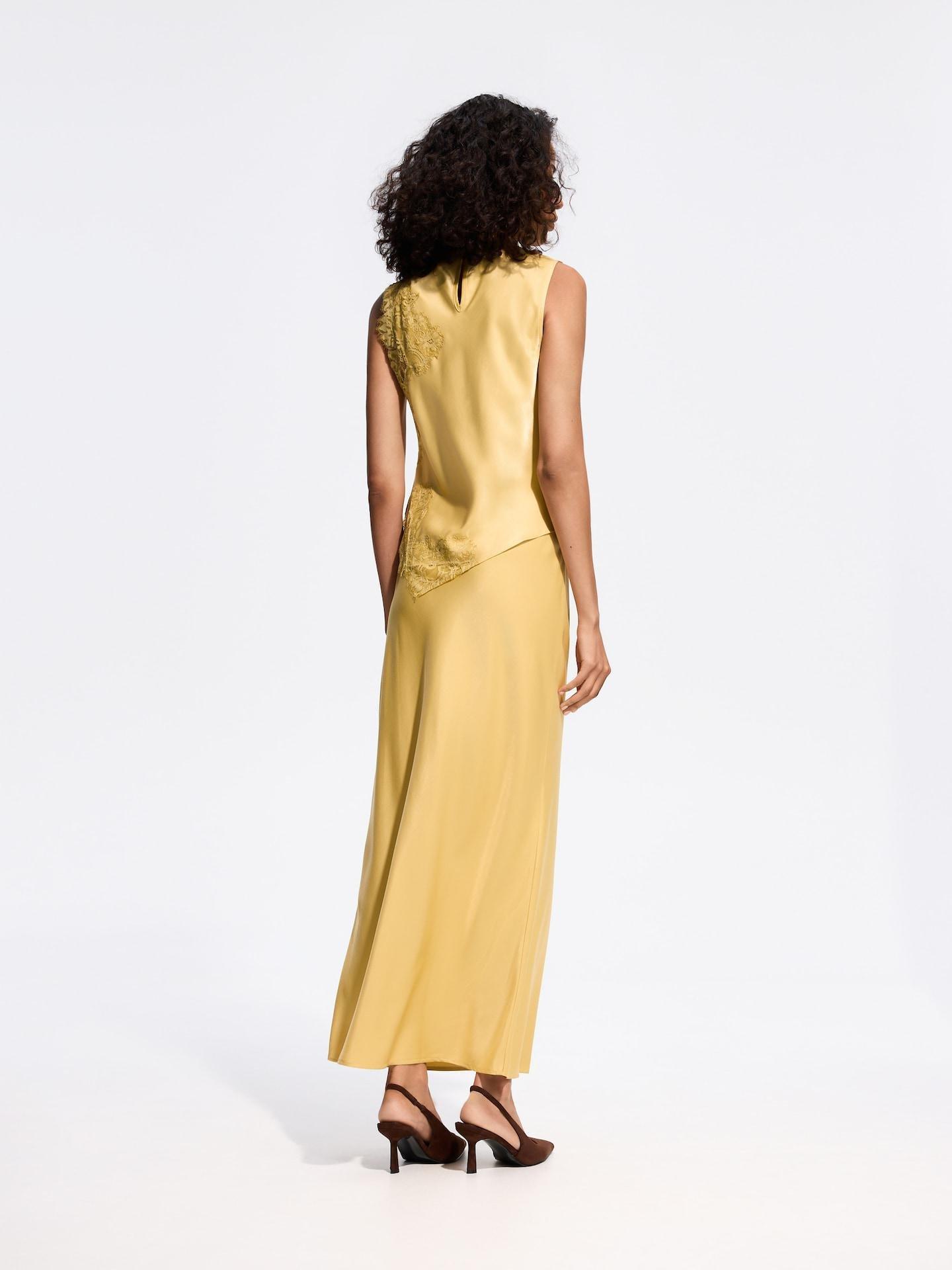 Yellow Midi Skirt, Yellow, medium