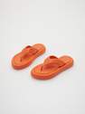 Reserved - Orange Faux Leather Flip Flops