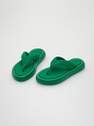 Reserved - Green Faux Leather Flip Flops