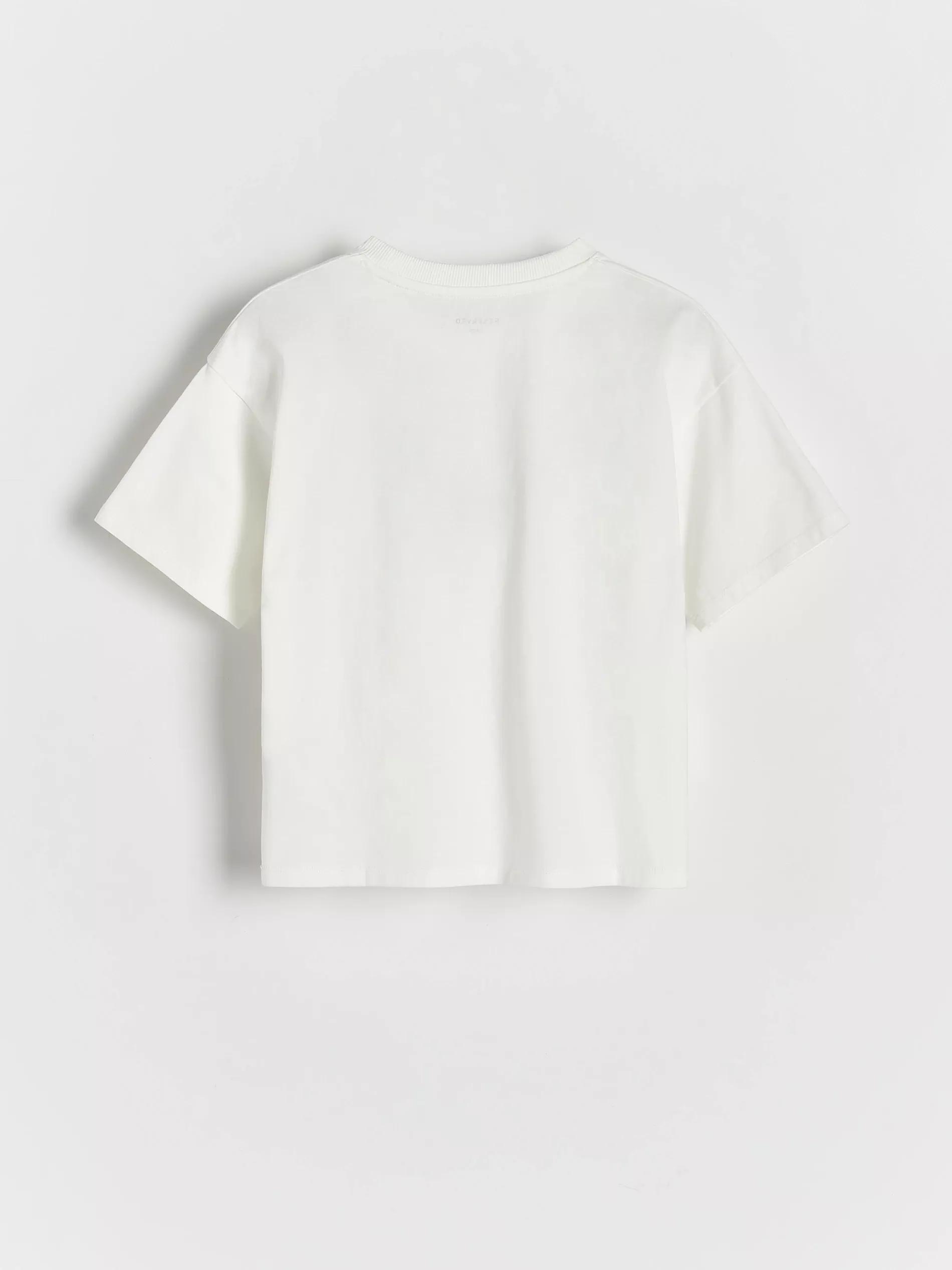 White Drop Shoulder T-Shirt, Kids Girls, , large image number 2