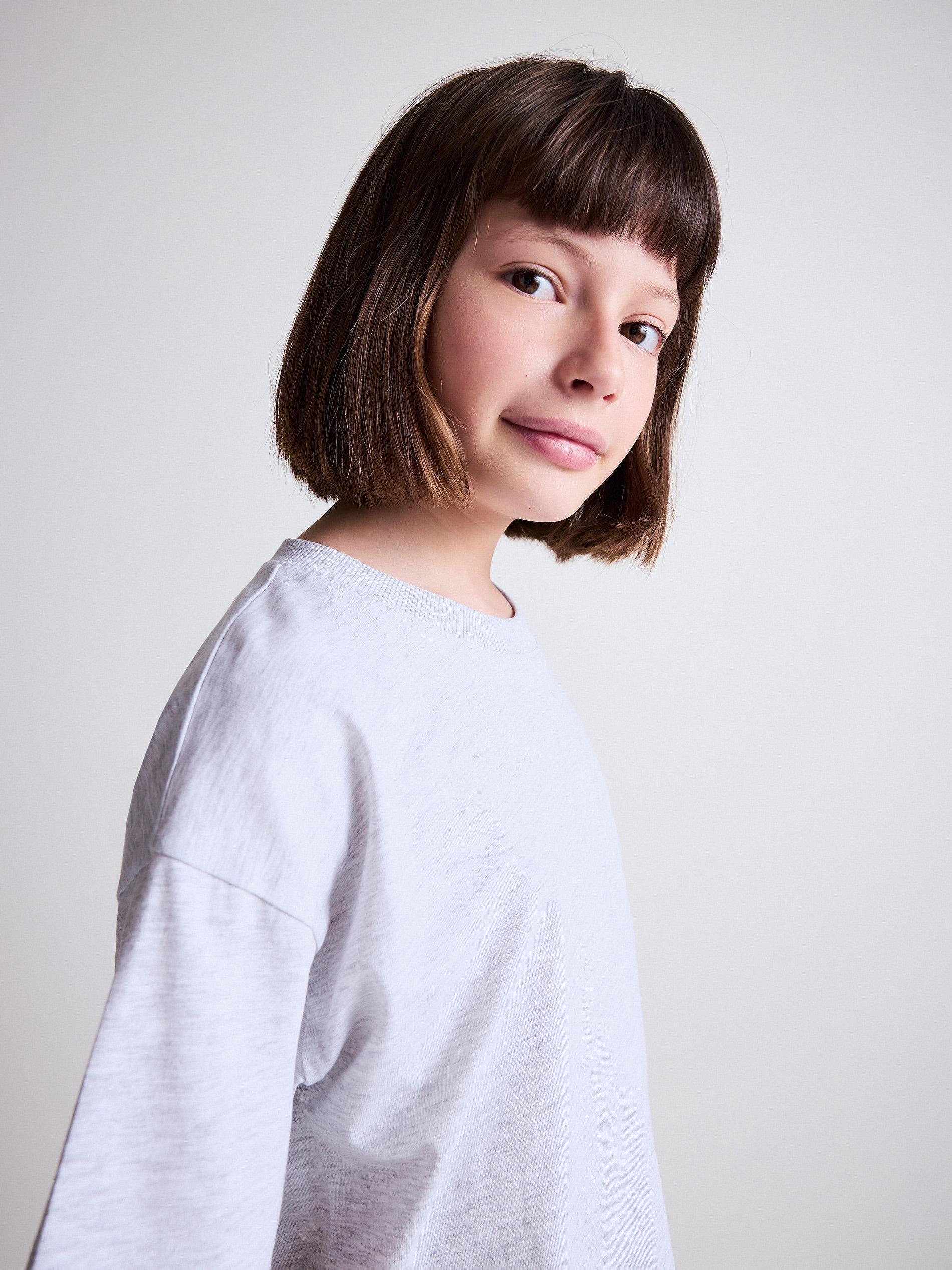 White Cotton T-Shirt, Kids Girls, , large image number 6