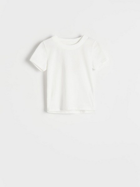 Reserved - Cream Basic Cotton Rich T-Shirt, Kids Girls