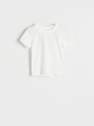 Reserved - Cream Basic Cotton Rich T-Shirt, Kids Girls