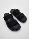 Reserved - Black Flat sole sliders