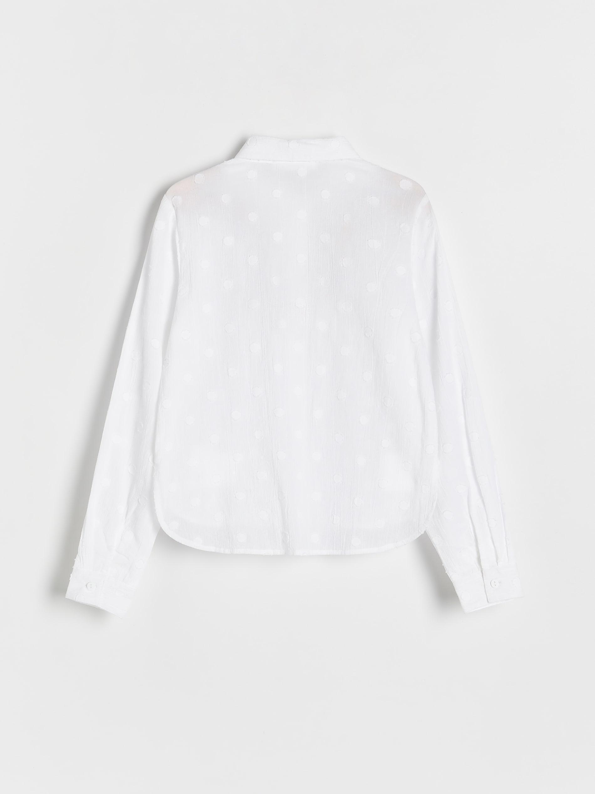 White Cotton Shirt, Kids Girls, , large image number 4