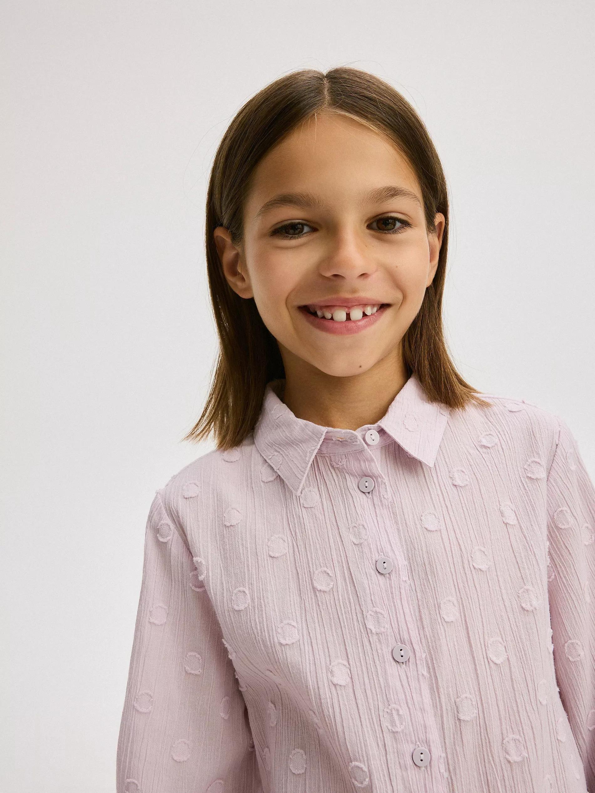 Purple Cotton Shirt, Kids Girls, , large image number 10