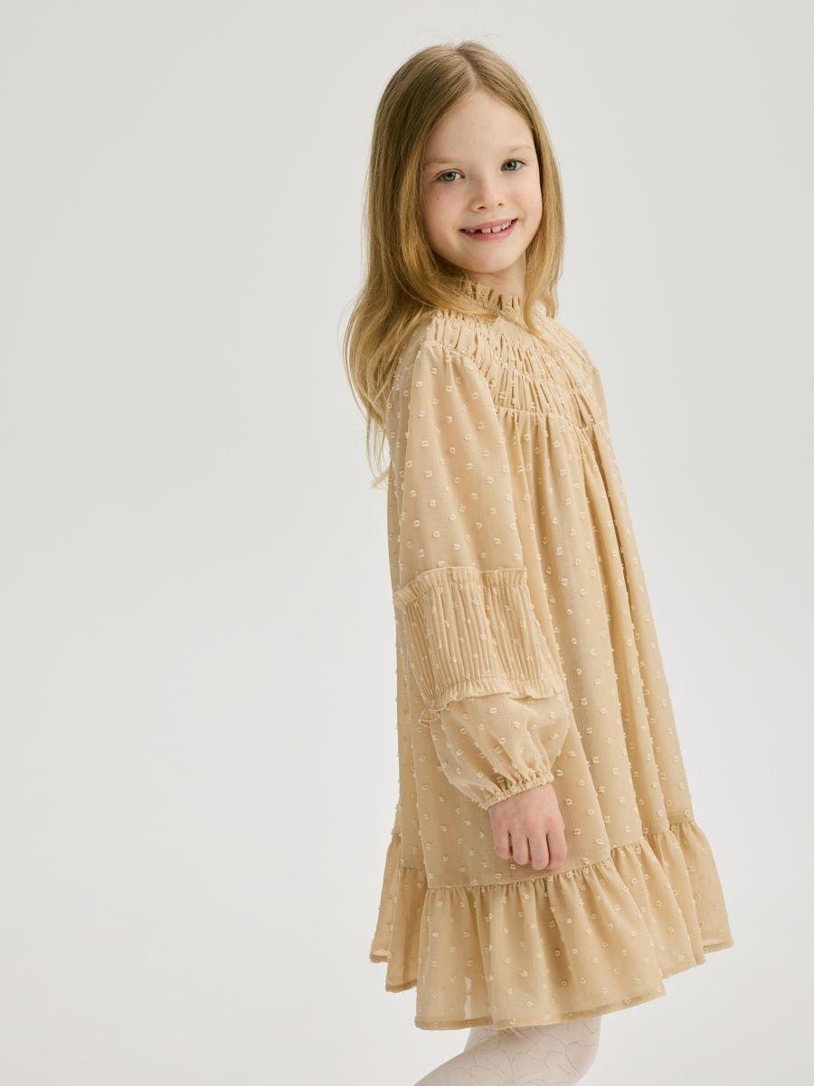 Beige Patterned Dress, Beige, large image number 2