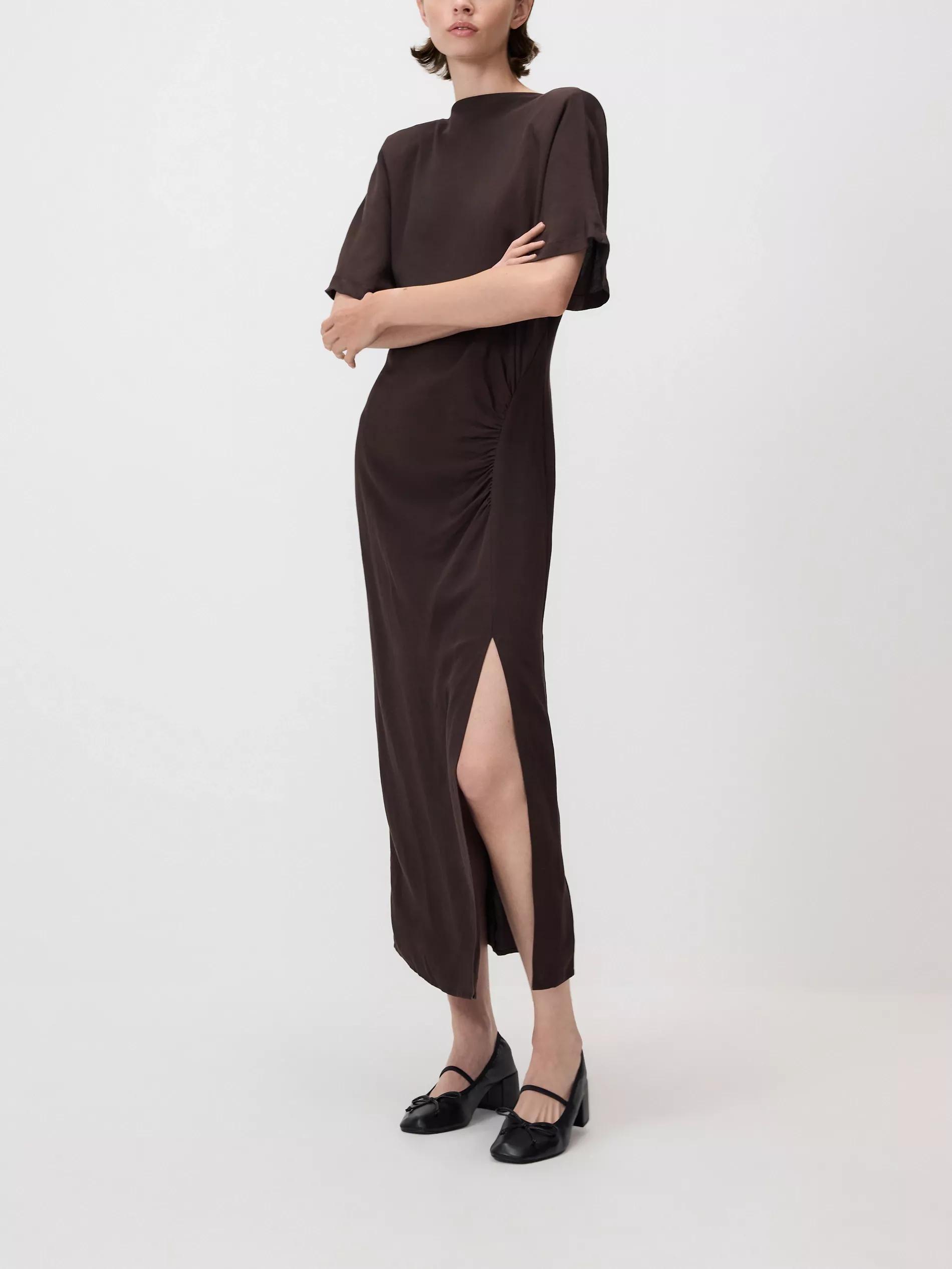 Green Viscose Rich Dress, Khaki, large image number 1