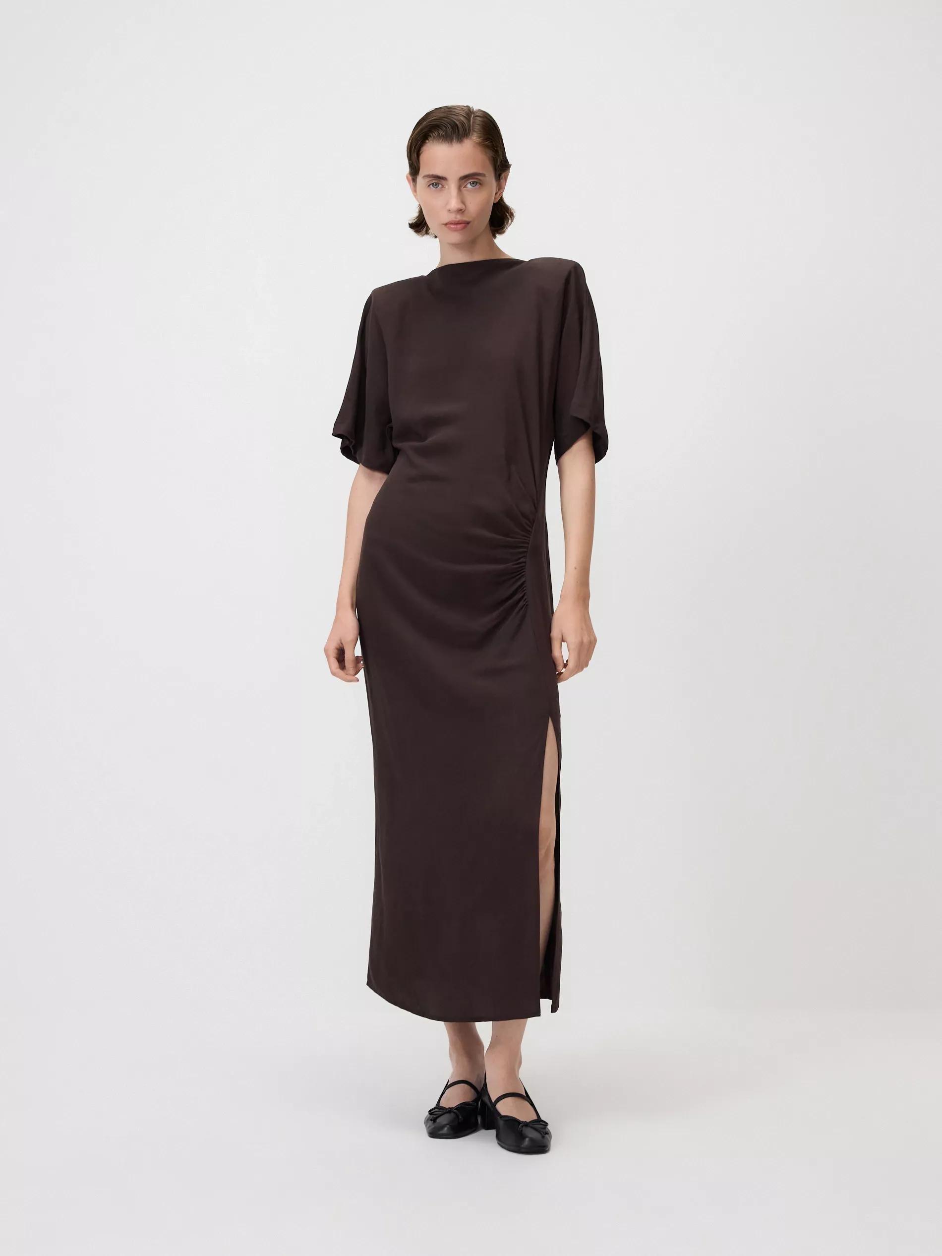 Green Viscose Rich Dress, Khaki, large image number 2