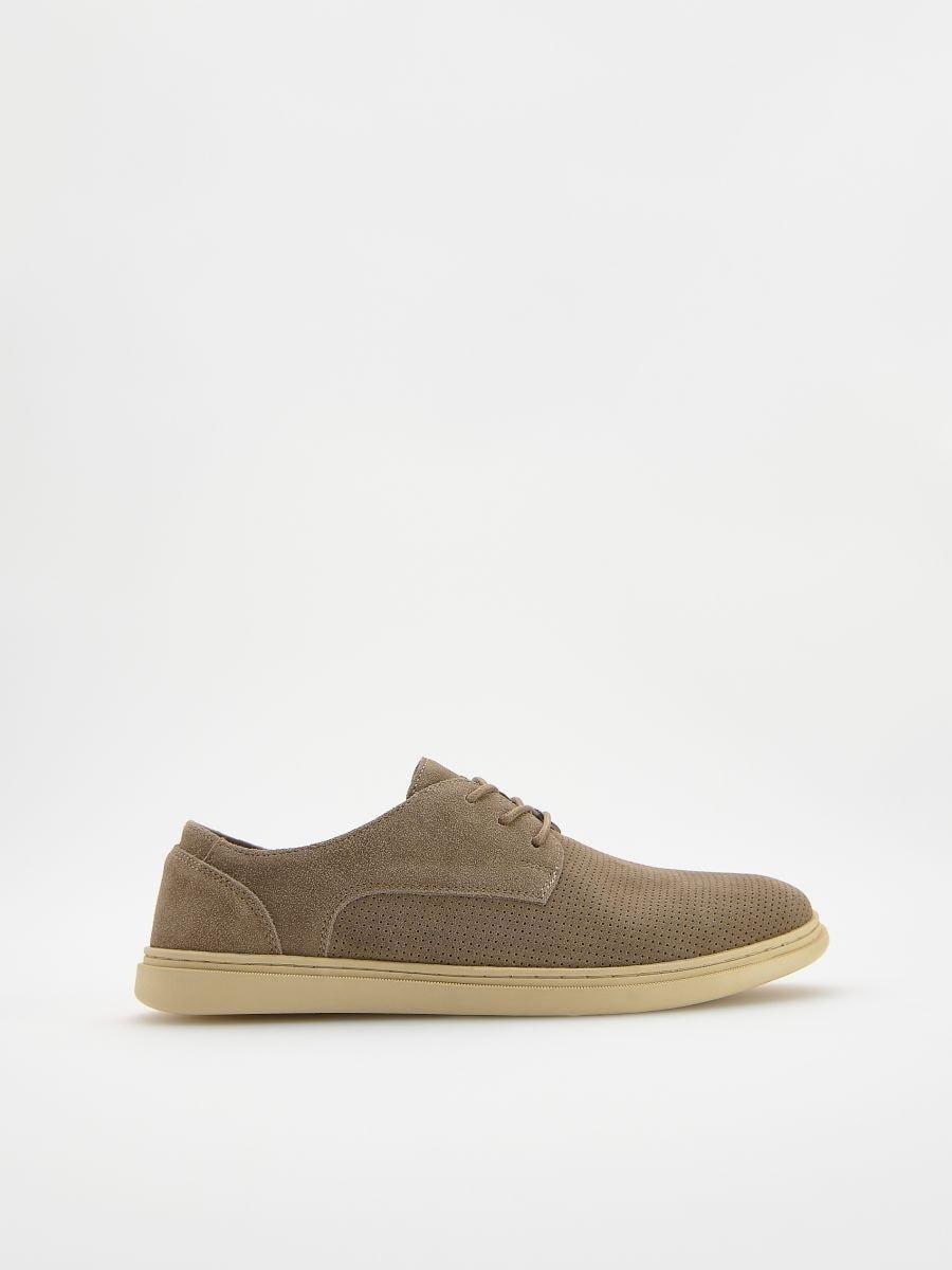 Beige Leather Shoes, , large image number 0