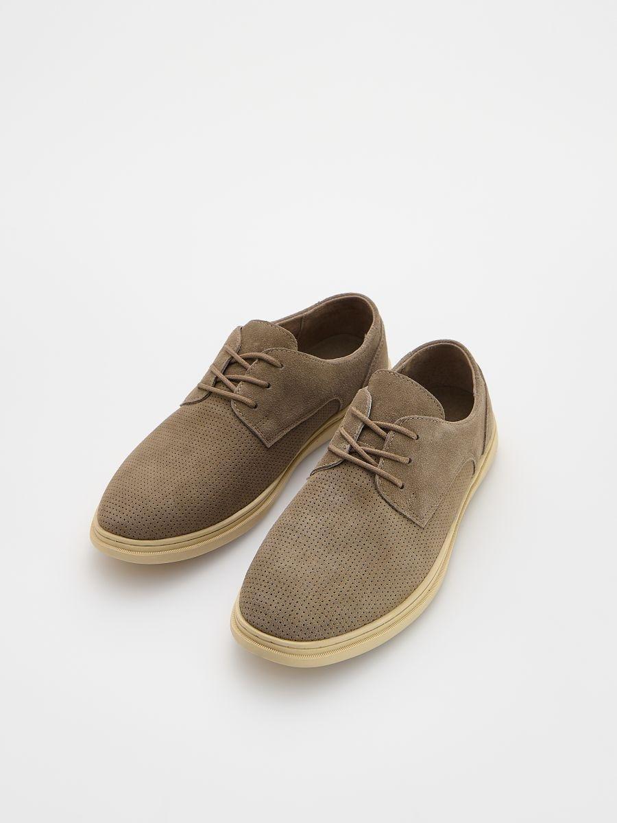 Beige Leather Shoes, , large image number 1