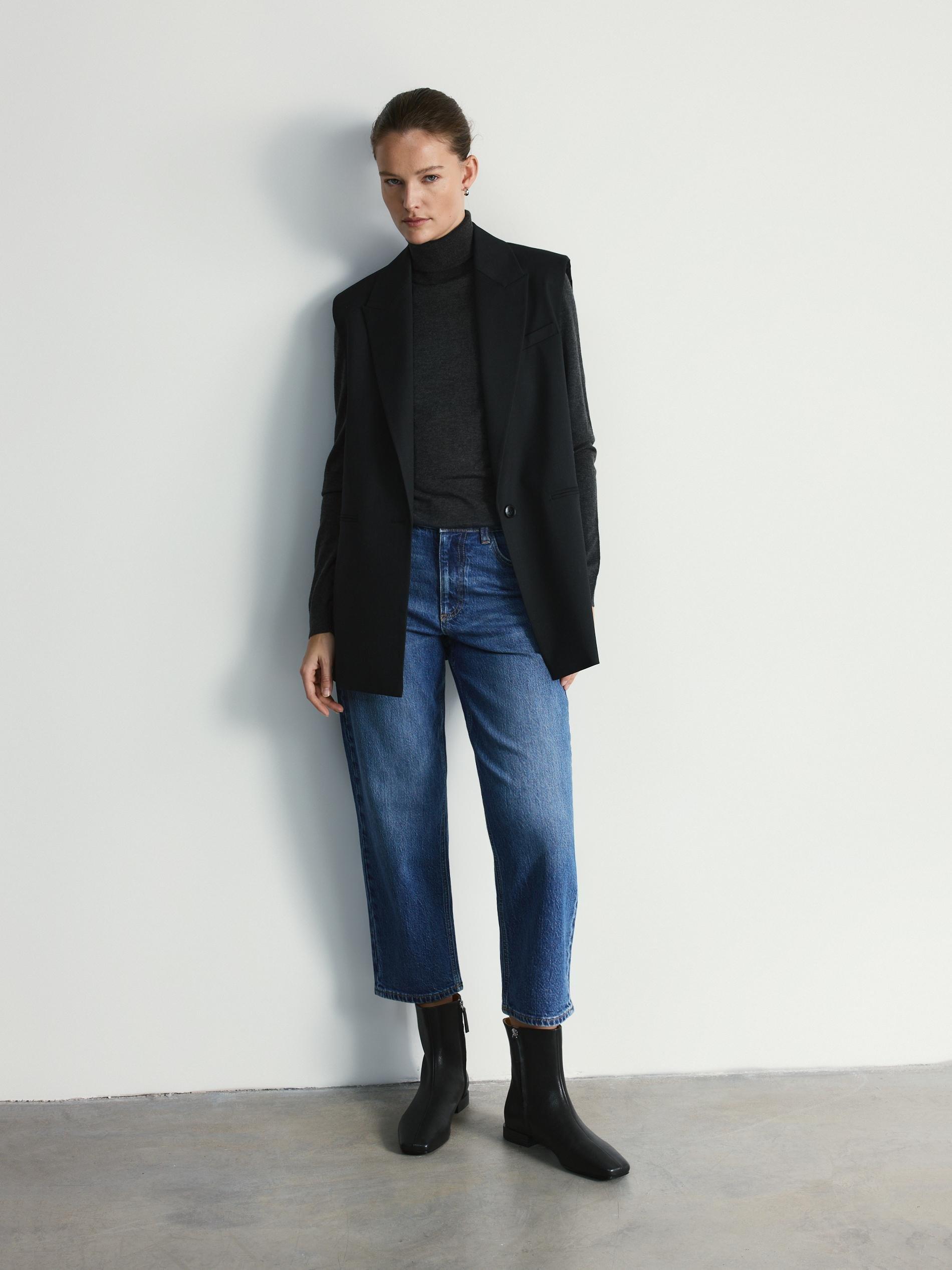 Grey Wool Blend Turtleneck, Grey, large image number 2