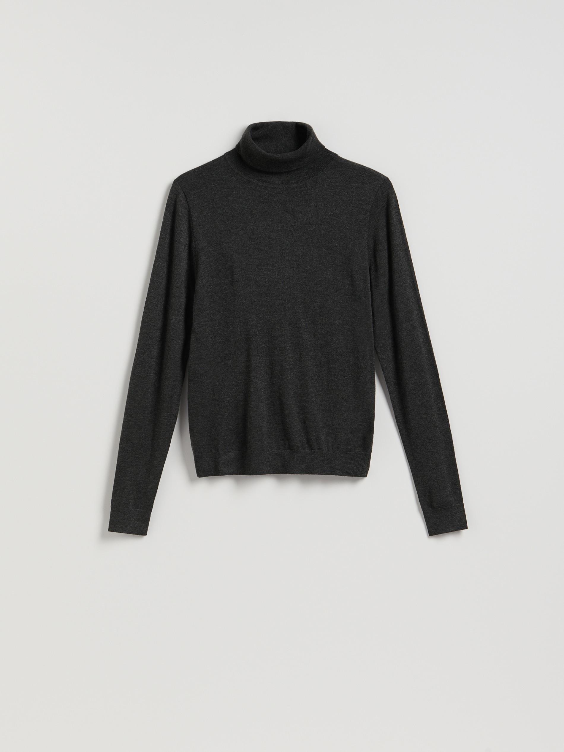 Grey Wool Blend Turtleneck, Grey, large image number 4