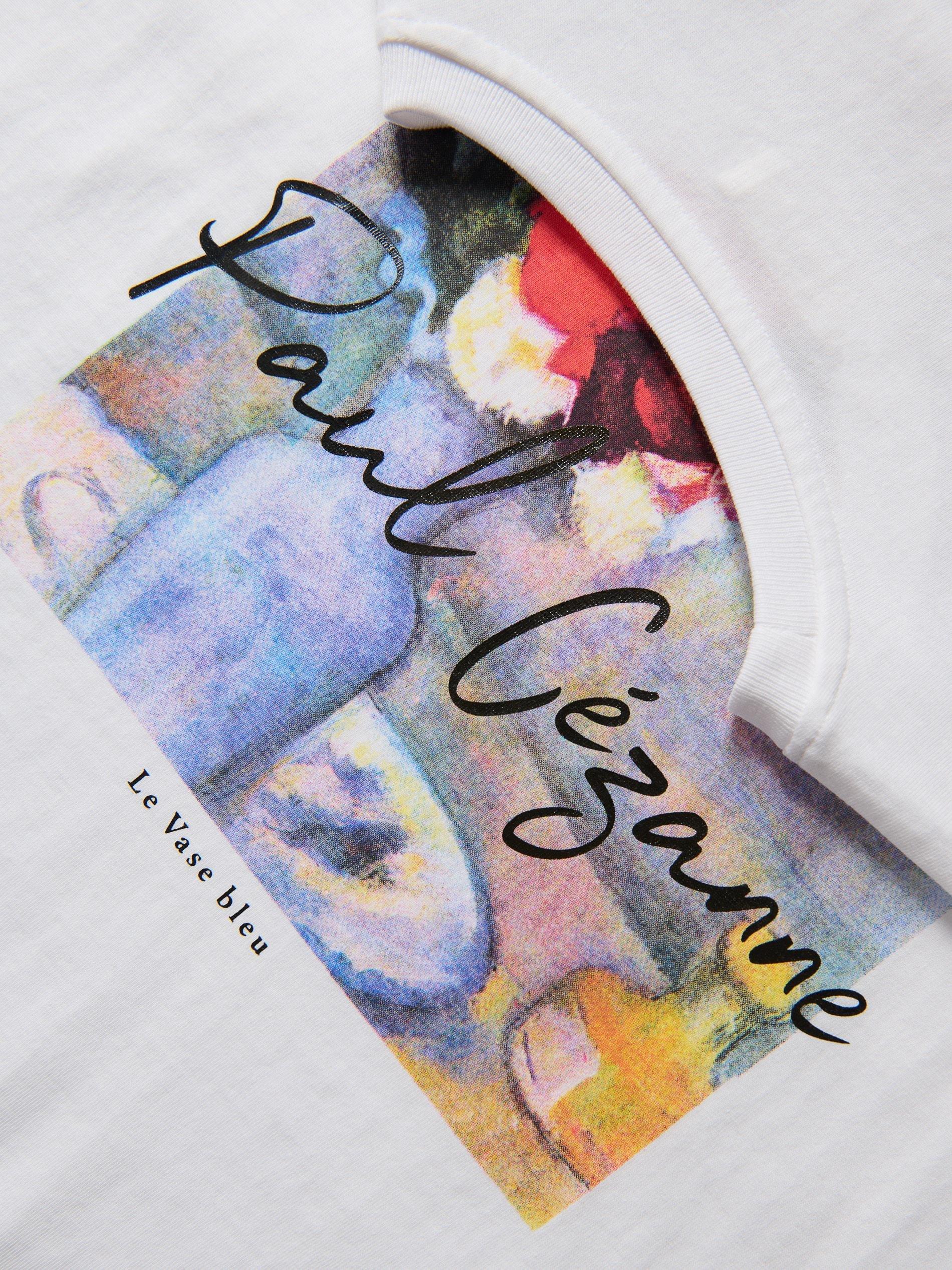 White T-Shirt With Print, White, medium