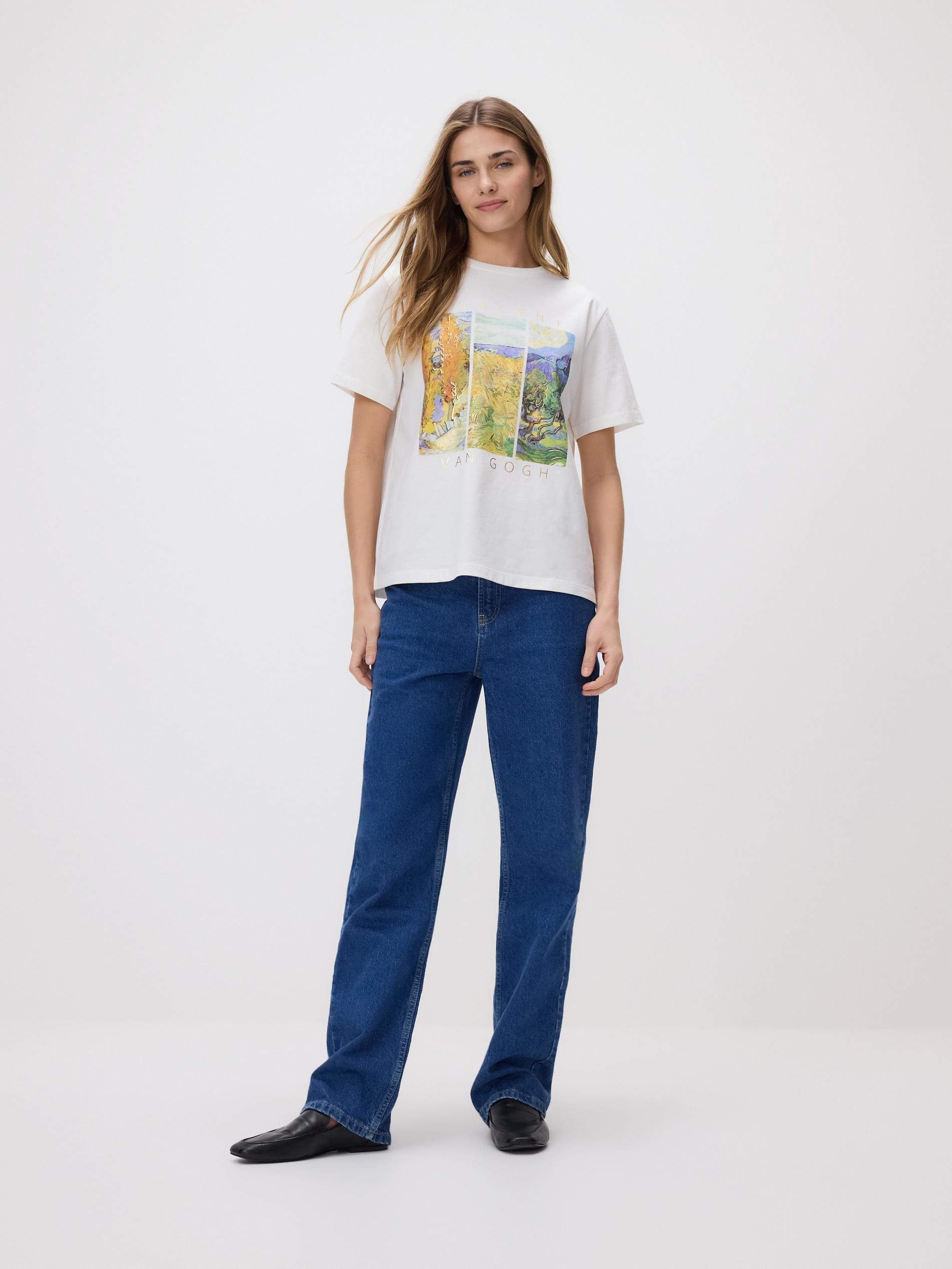 Cream T-Shirt With Print, Ivory, medium