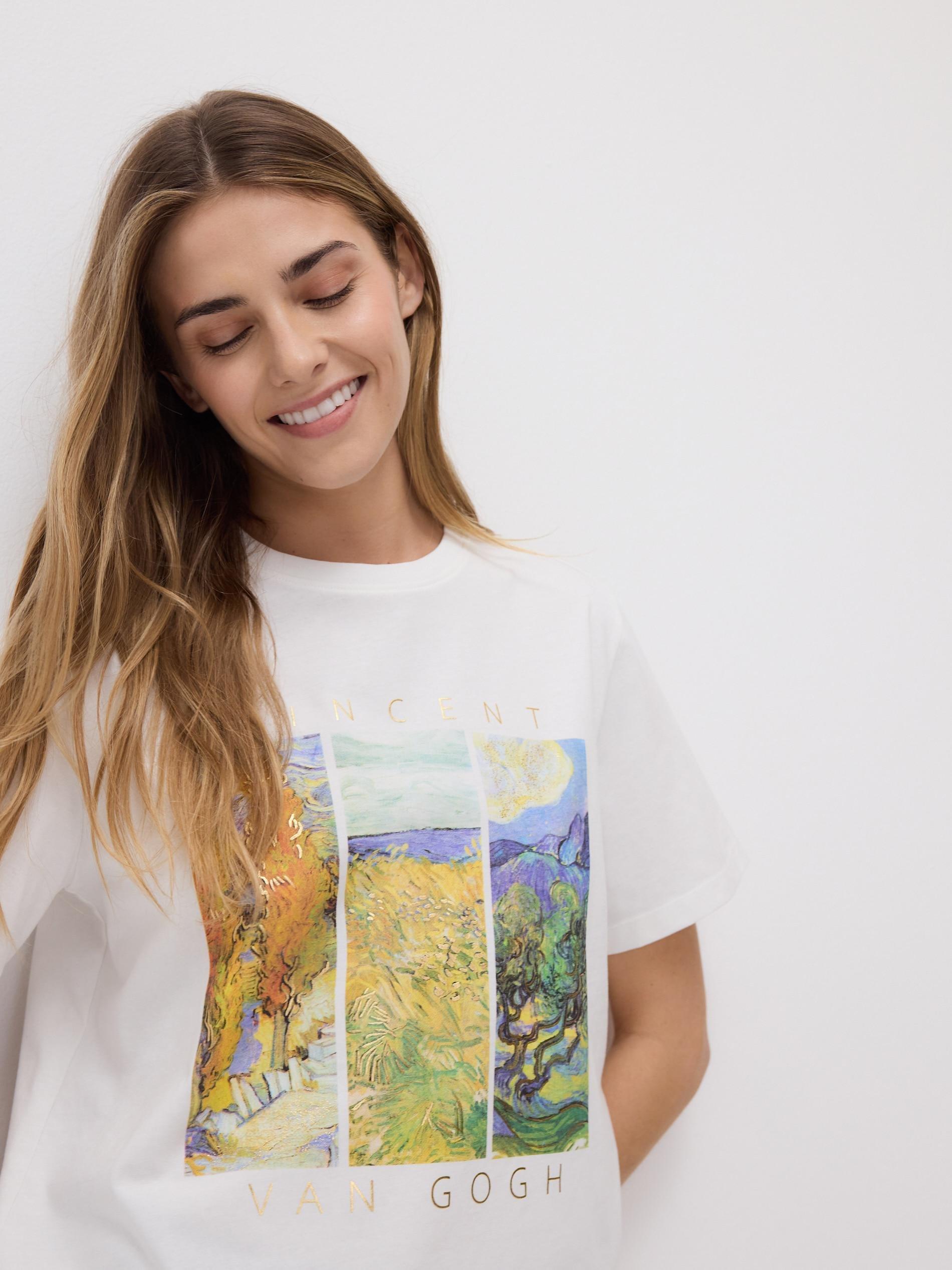 Cream T-Shirt With Print, Ivory, large image number 1