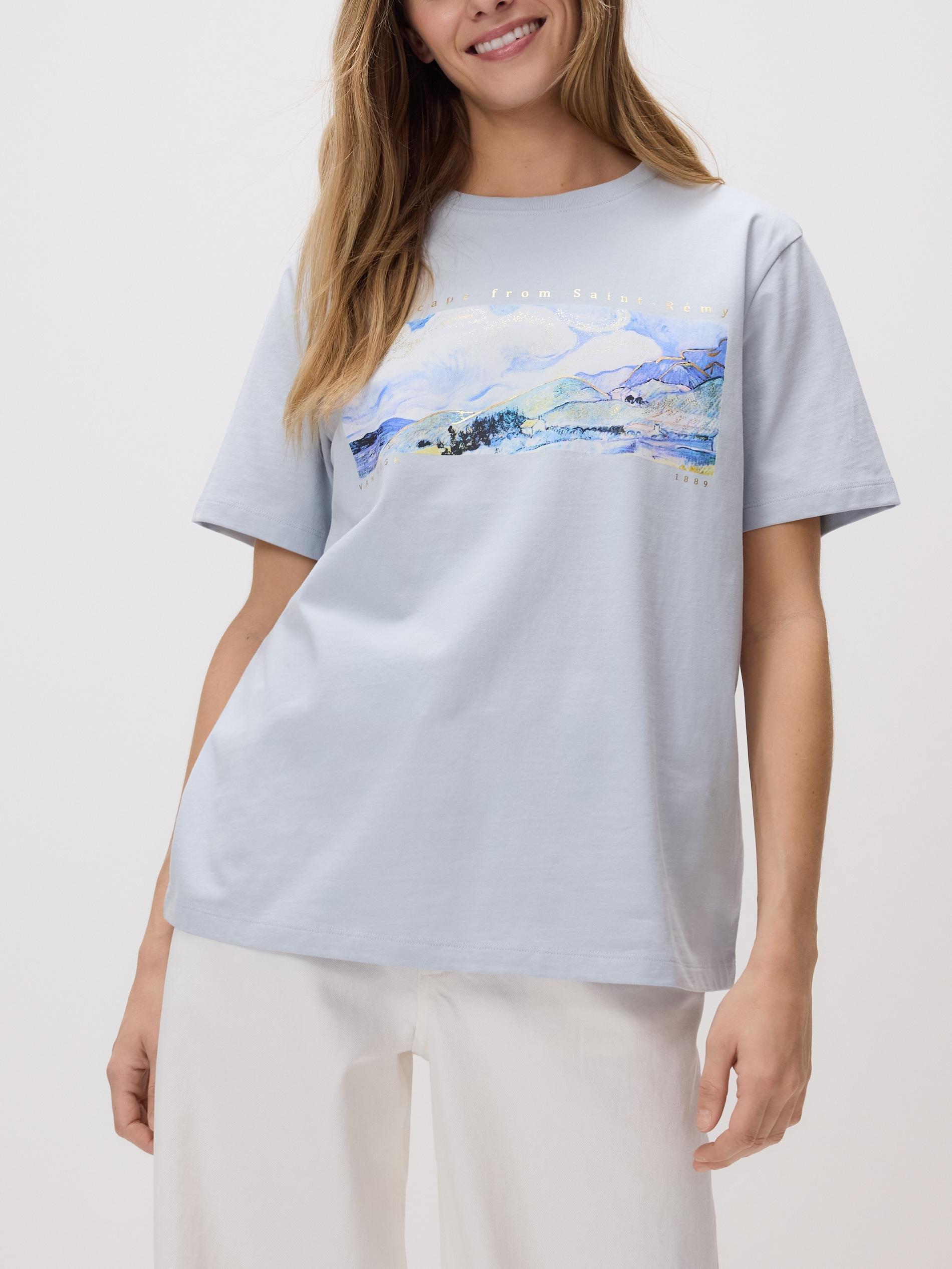 Blue T-Shirt With Print, Blue, large image number 1