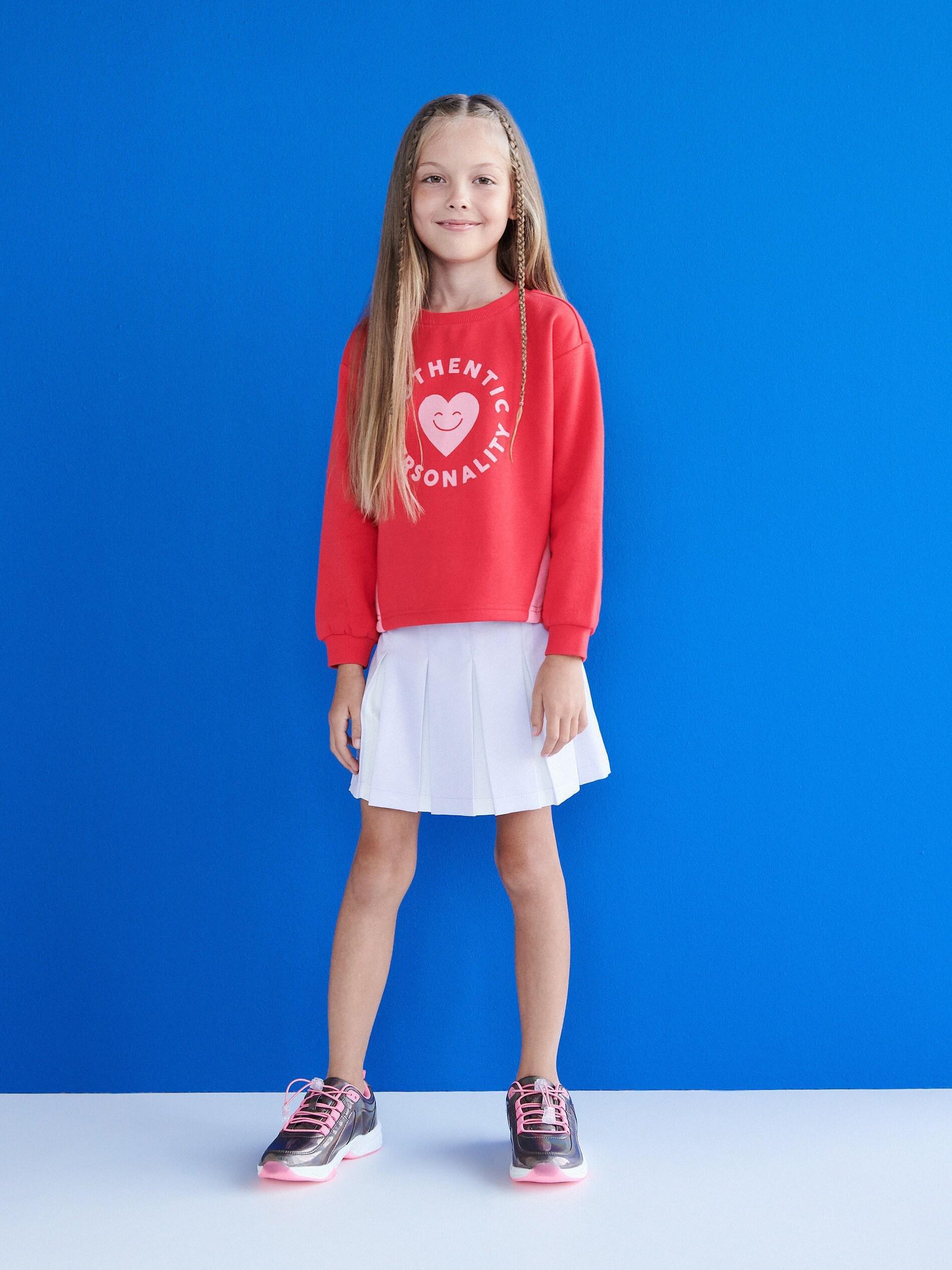 Purple Pleated Mini Skirt, Kids Girls, , large image number 1