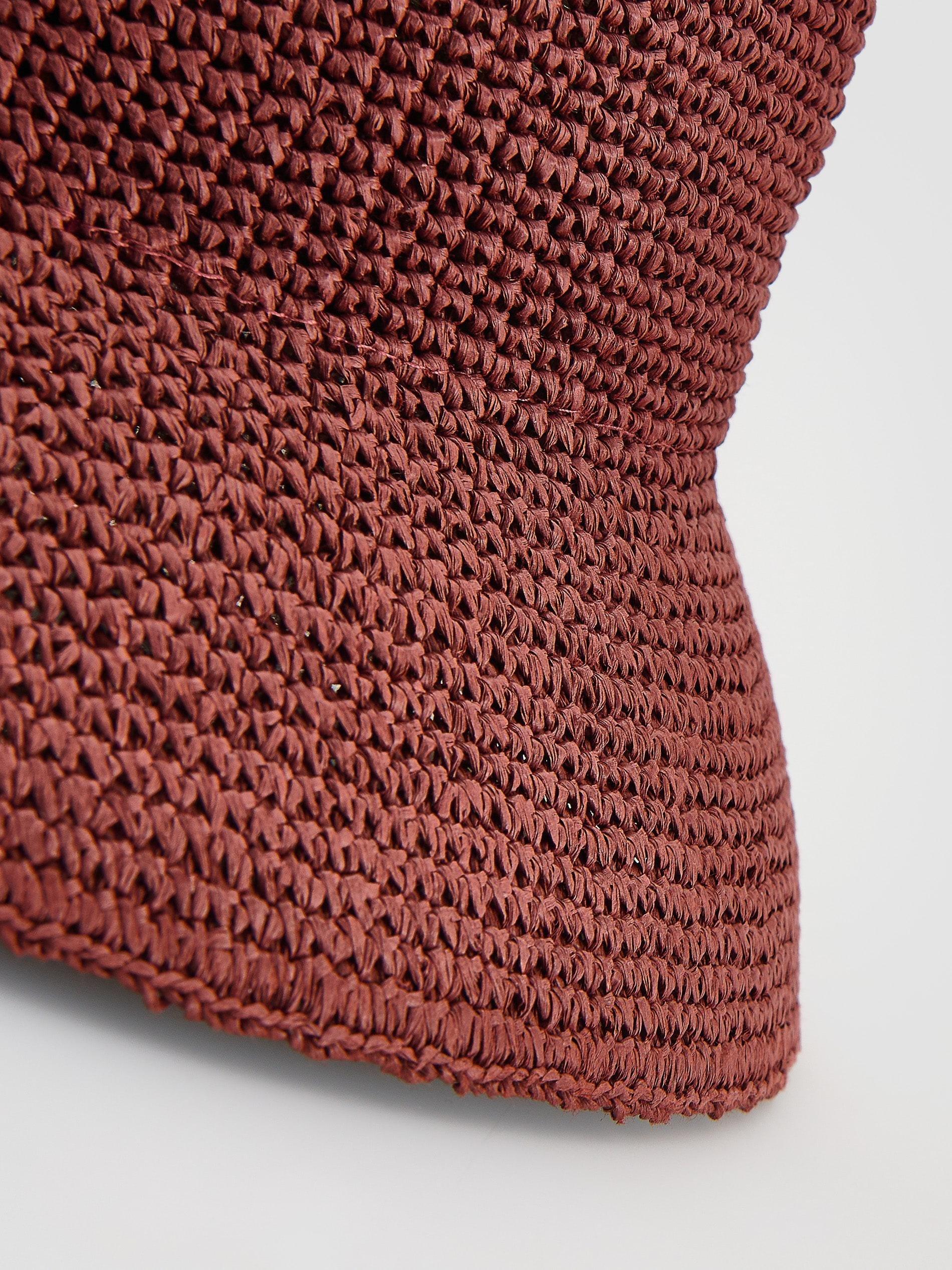 Maroon Woven Paper Straw Hat, Burgundy, large image number 2