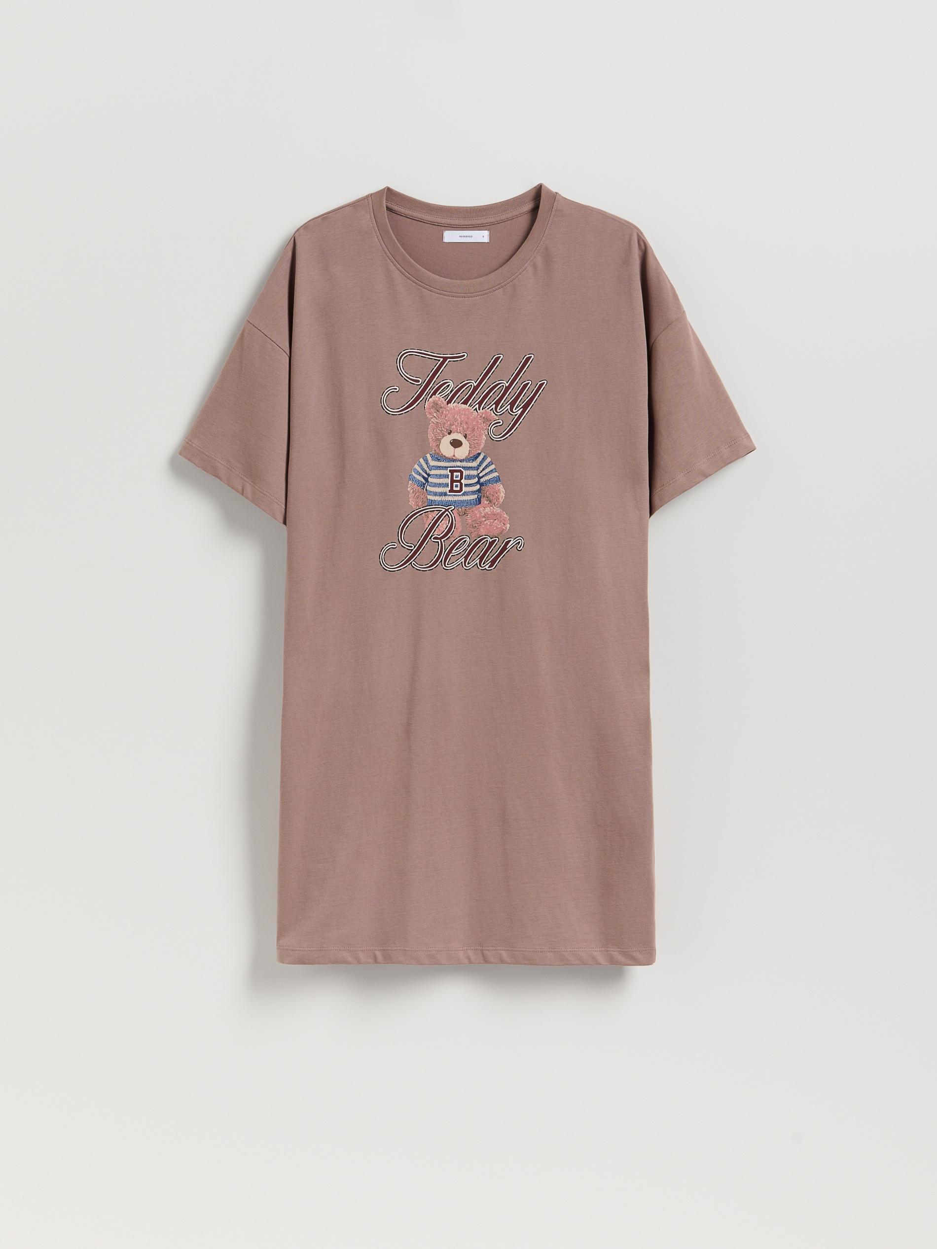 Brown Printed Nightdress, Brown, large image number 4