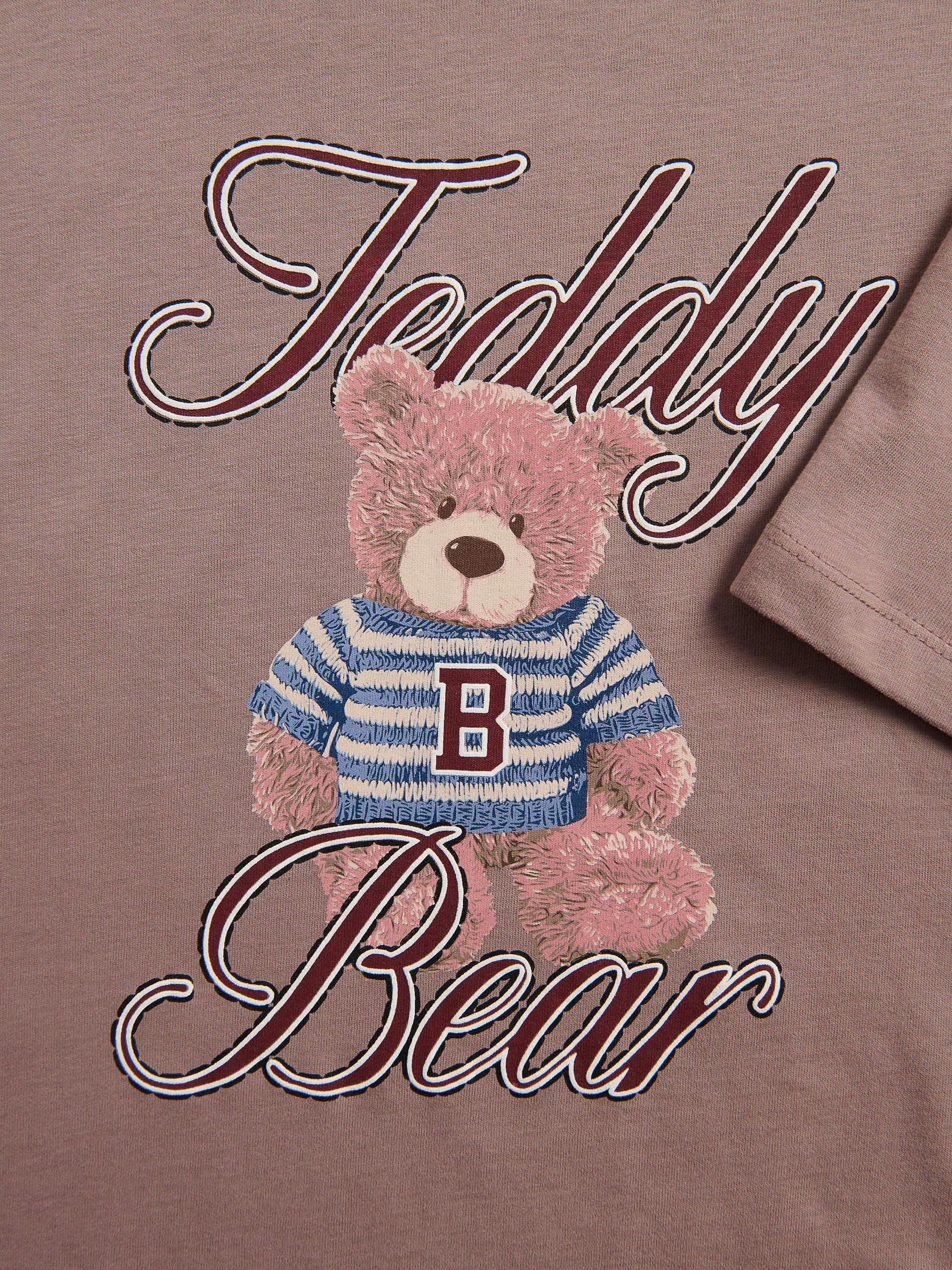 Brown Printed Nightdress, Brown, large image number 5