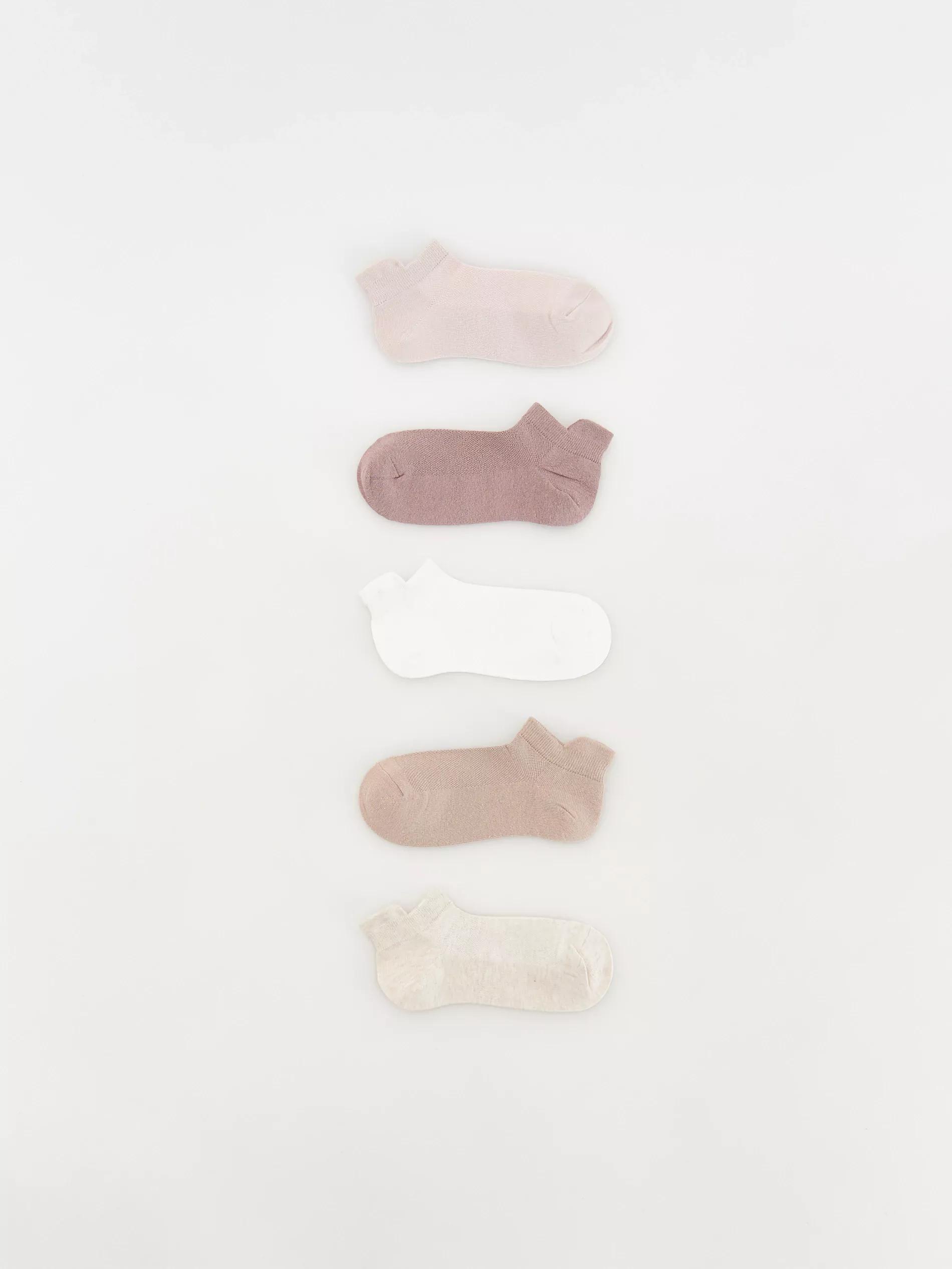 Pink Socks Set Of 5, Pink, medium