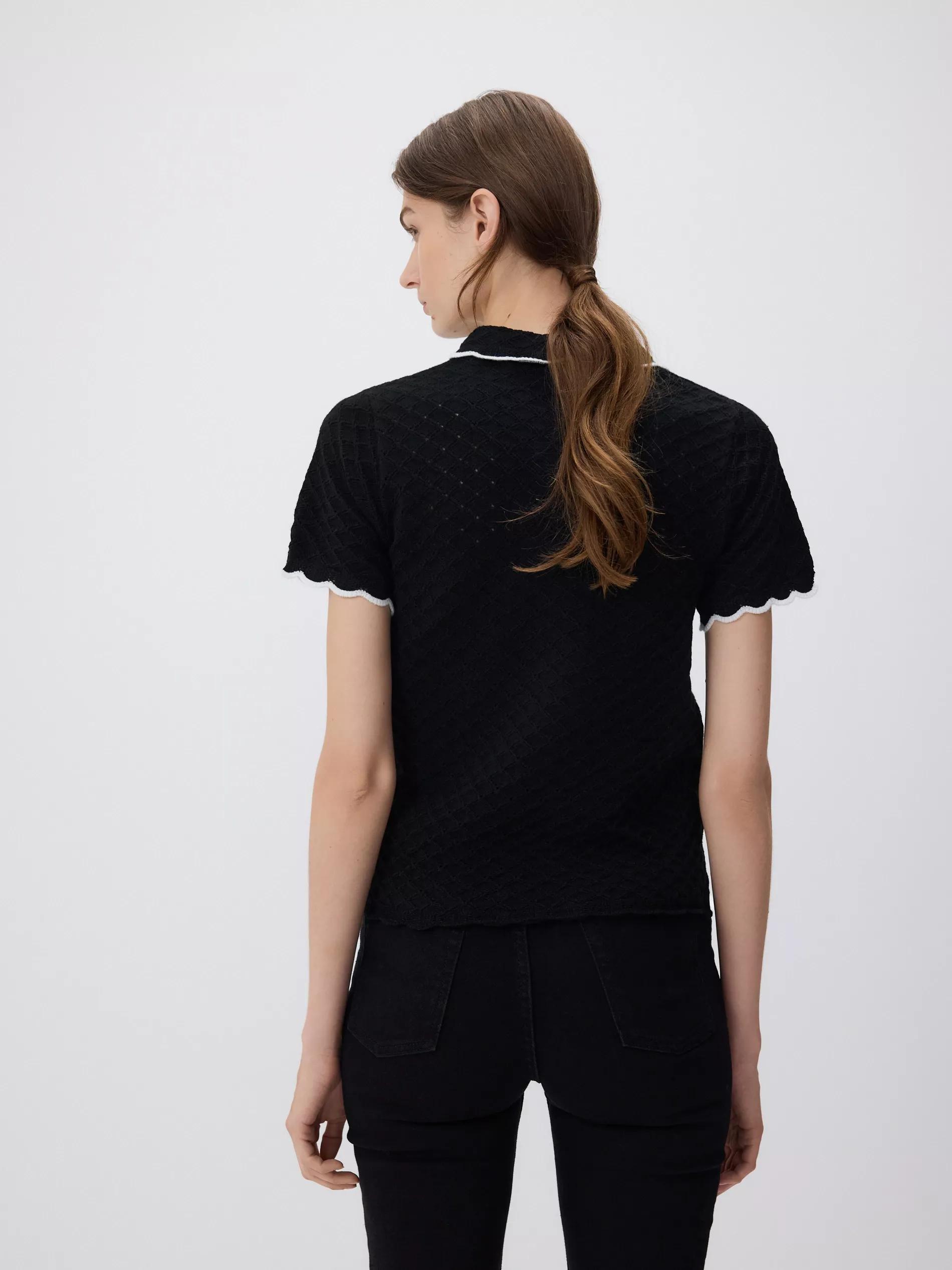 BLACK Structured blouse with collar, Black, large image number 3