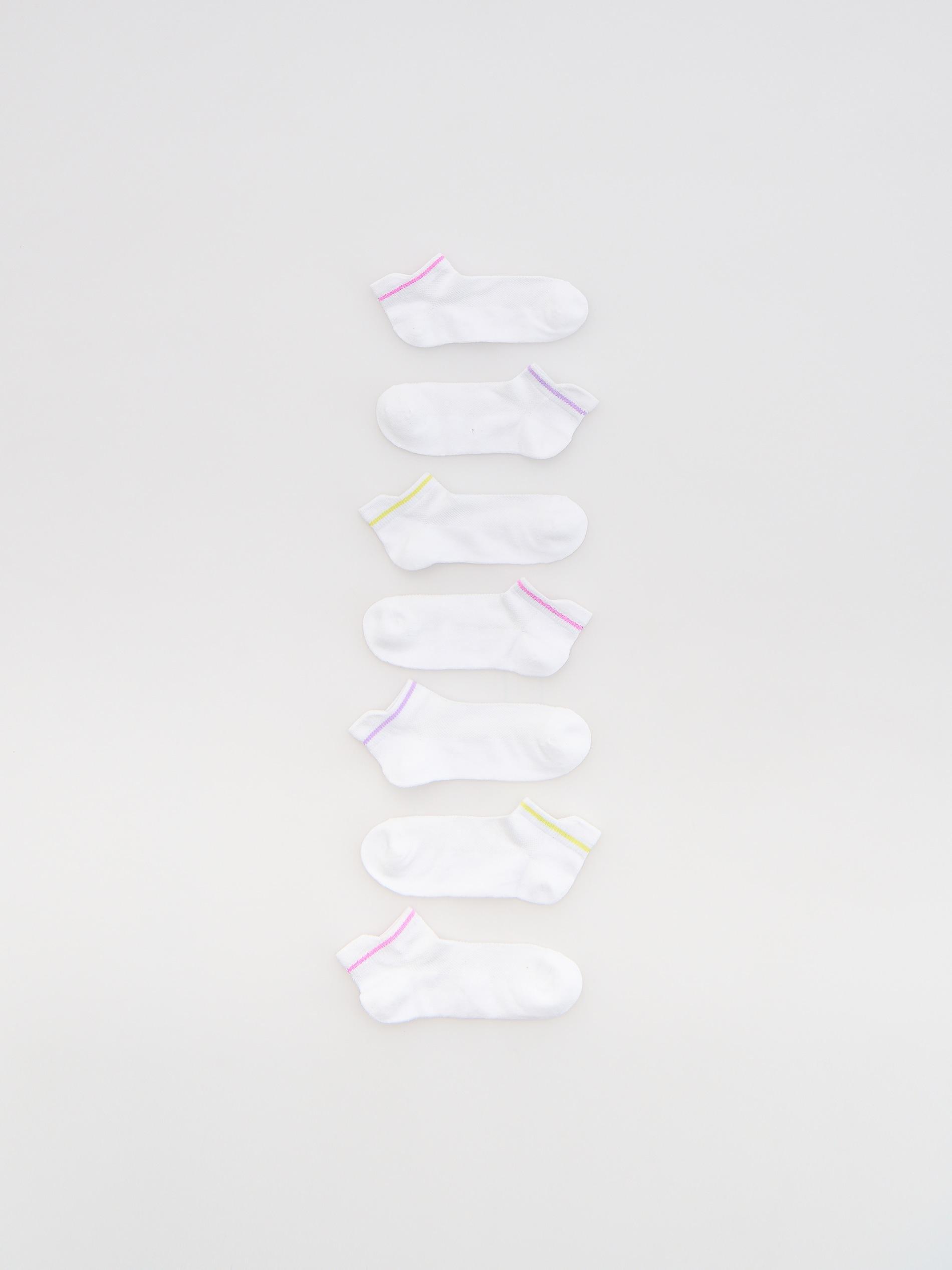 White Ankle Socks 7 Pack, White, large image number 0