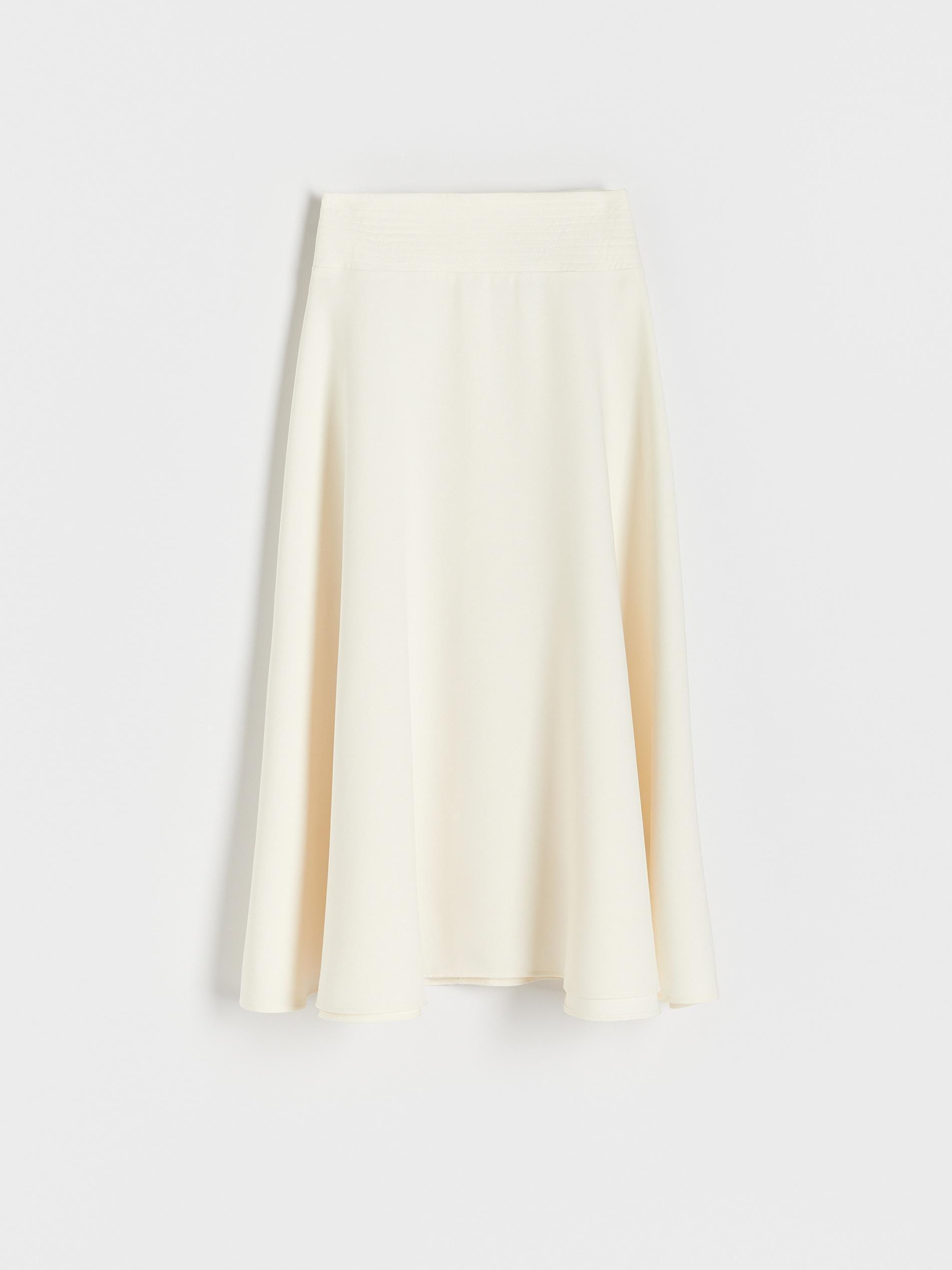 Cream Flared Midi Skirt, , large image number 3