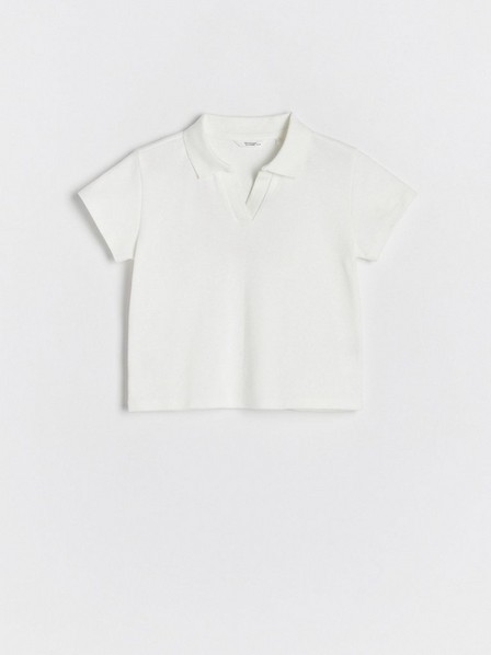 Reserved - White Short Sleeves Polo Shirt, Kids Girls