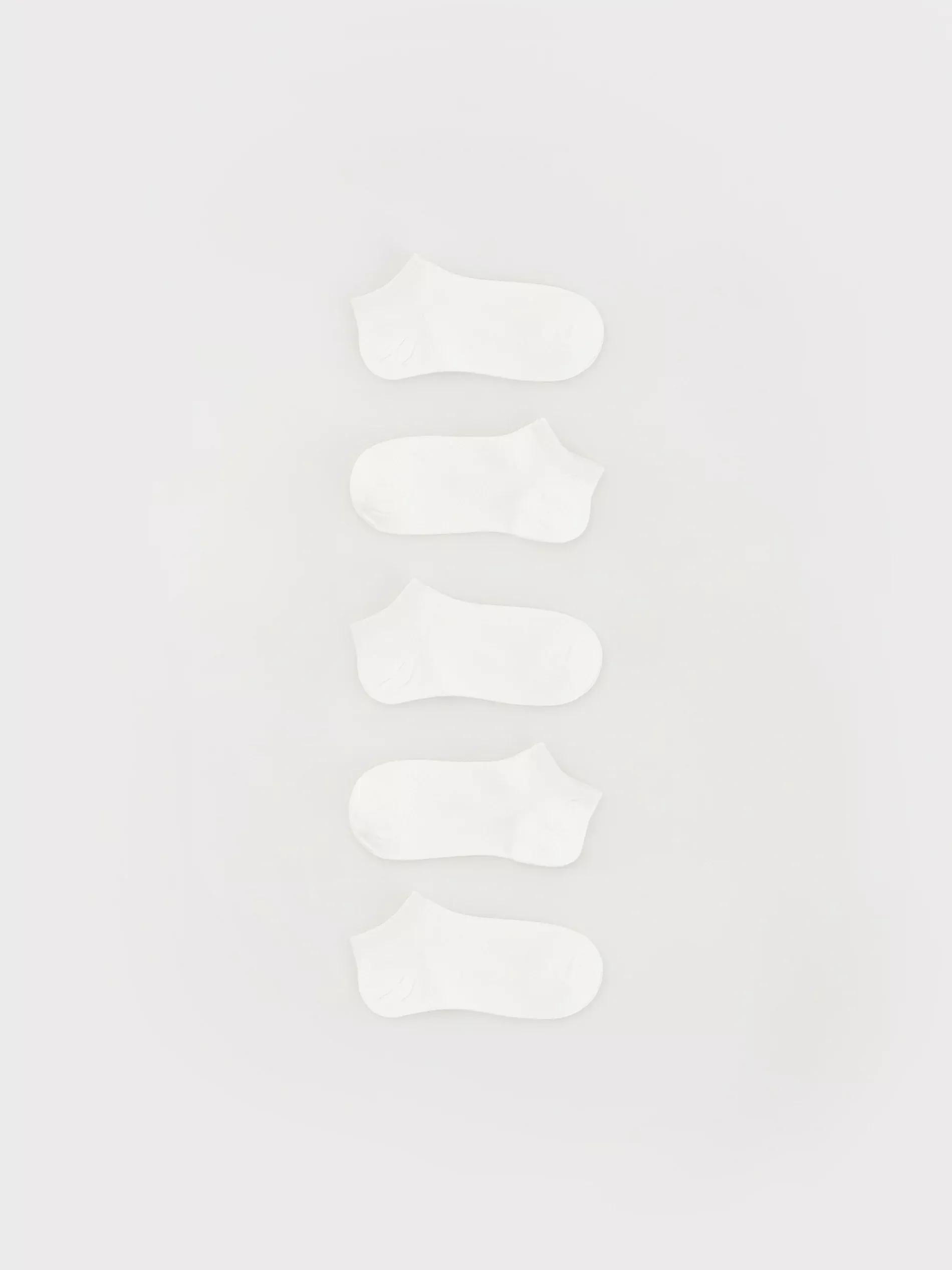 Cream Socks, Set Of 5, Ivory, medium