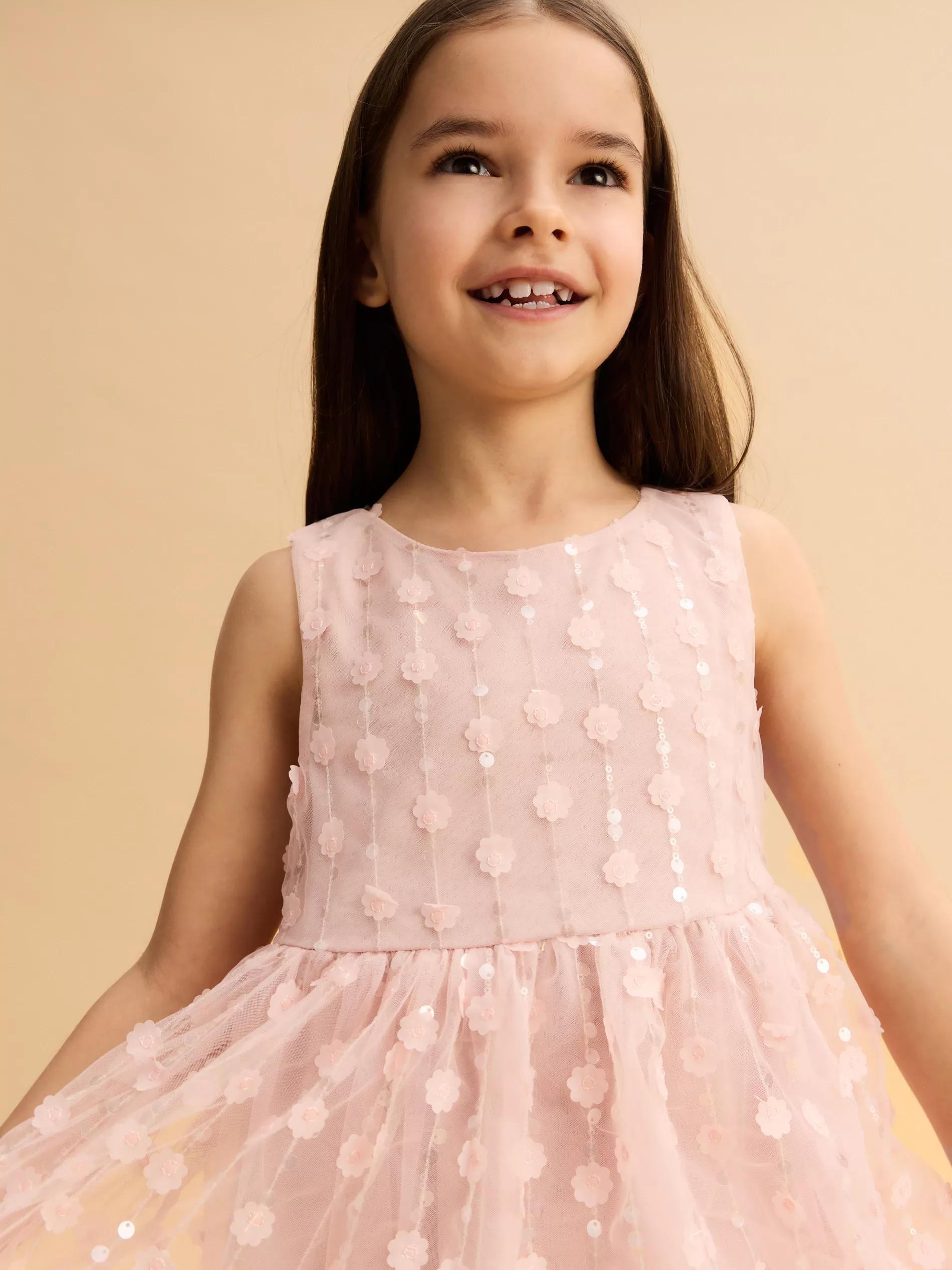 Pink Dress & Vest, Kids Girl, , large image number 0